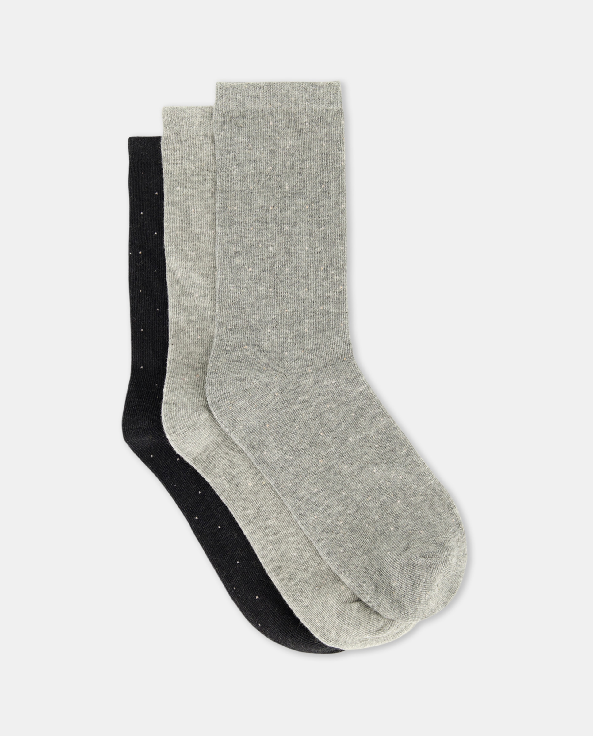 Pack 3 calcetines mujer lunares 820 Gris medio-1