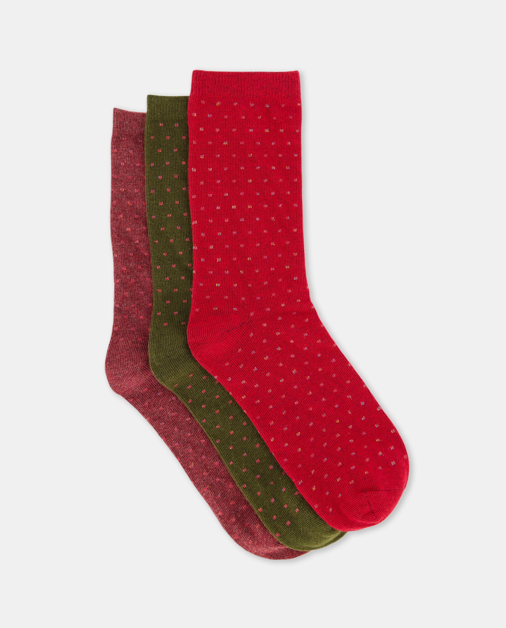 Pack 3 calcetines mujer lunares Rosa-1