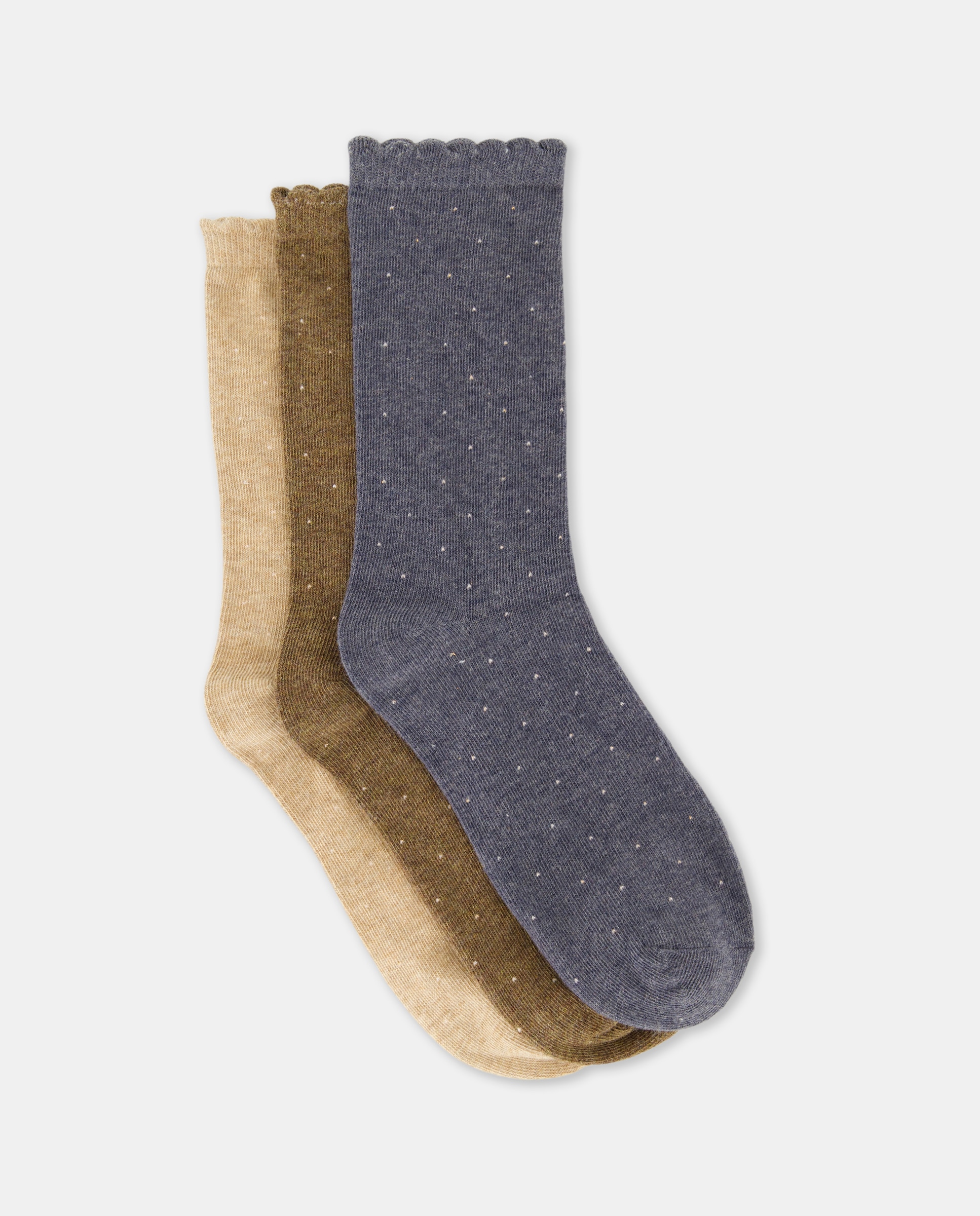 Pack 3 calcetines mujer lunares 400 Azul-1