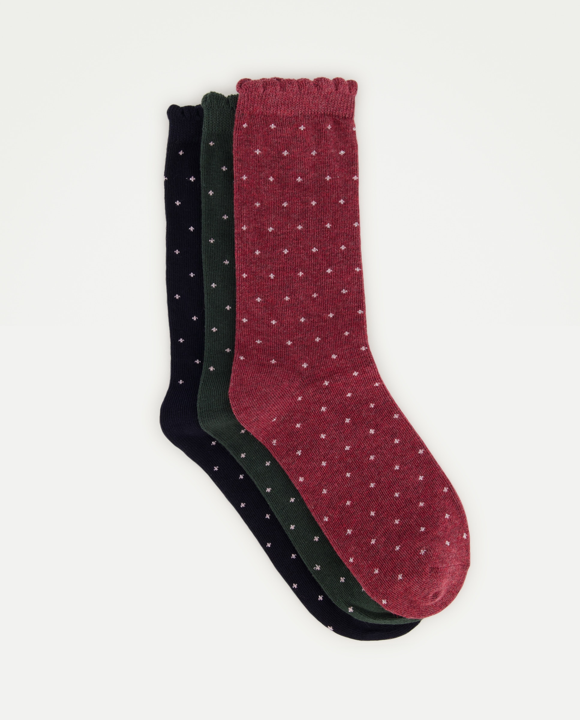 Imagen 0 de Pack 3 calcetines de mujer estampados con hilo metalizado