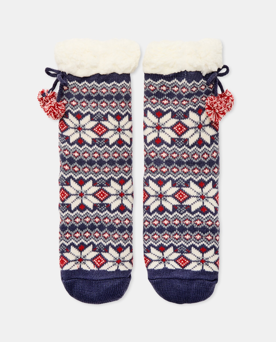 Calcetín de mujer antideslizante Azul marino-1