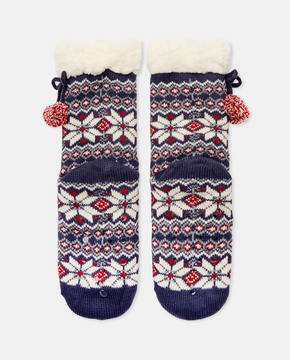 Calcetín de mujer antideslizante Azul marino-2