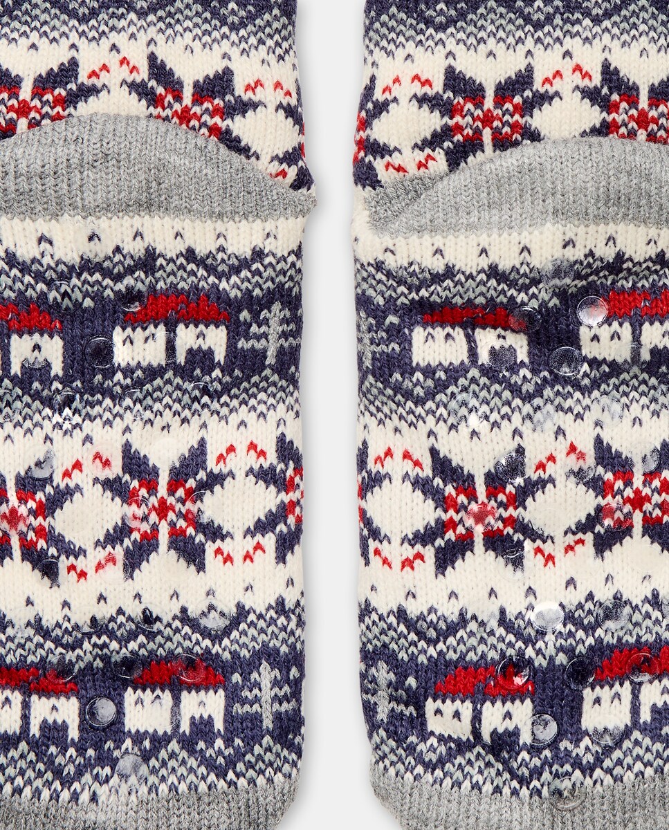 Calcetín de mujer antideslizante Gris claro-3