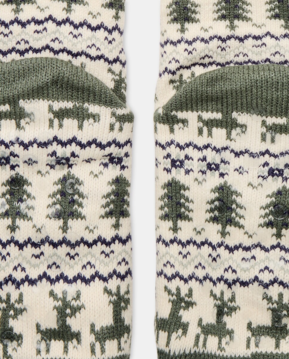 Calcetín de mujer antideslizante Verde-3