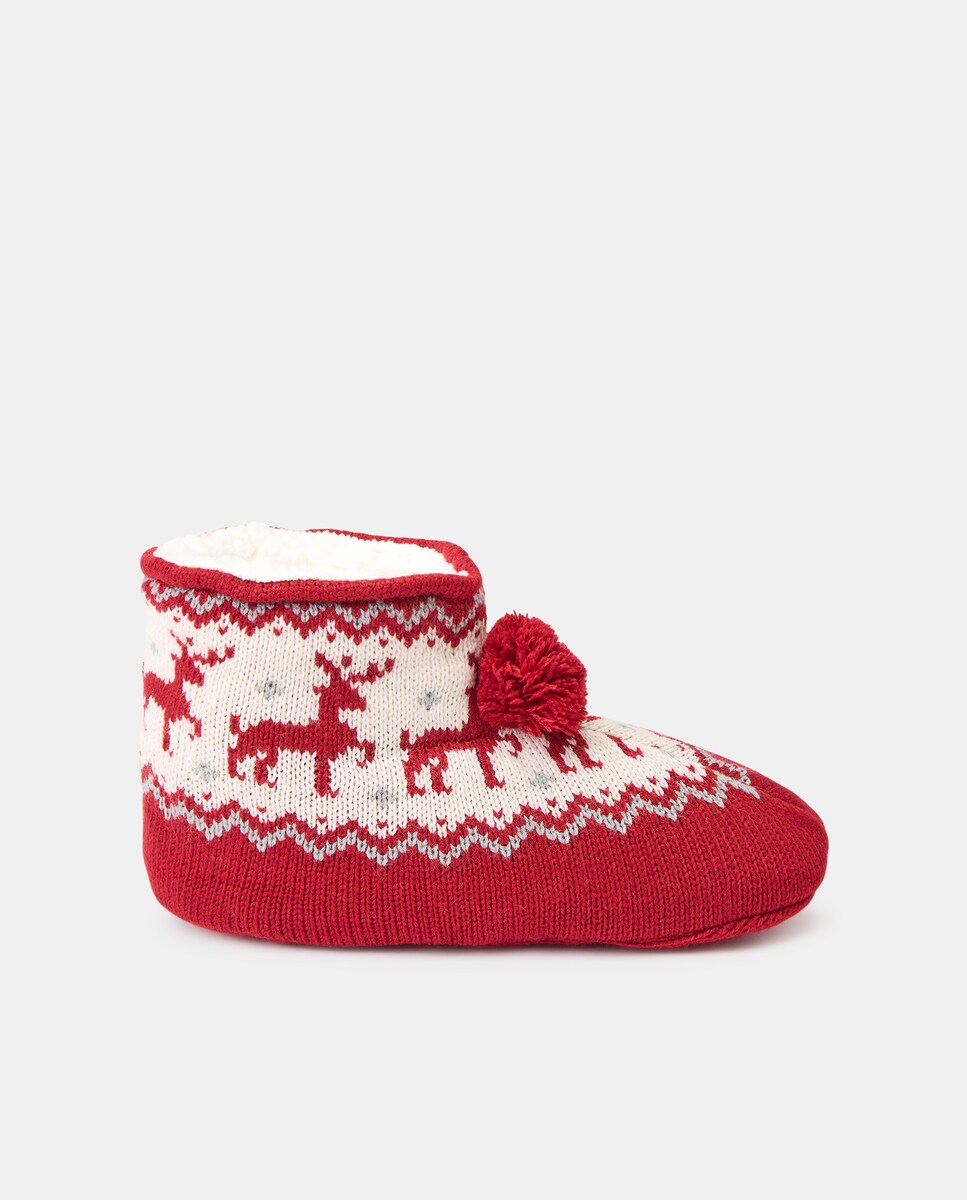 Calcetín de mujer antideslizante 600 Rojo-1