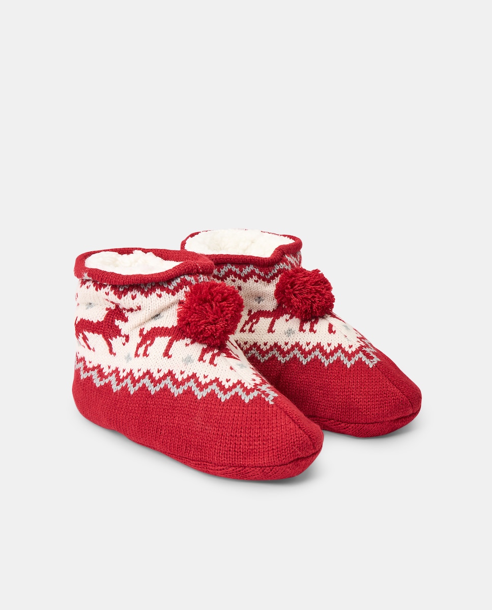 Calcetín de mujer antideslizante 600 Rojo-2