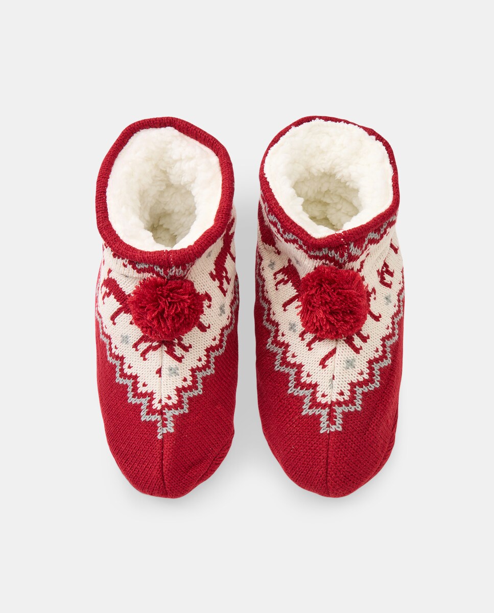 Calcetín de mujer antideslizante 600 Rojo-4