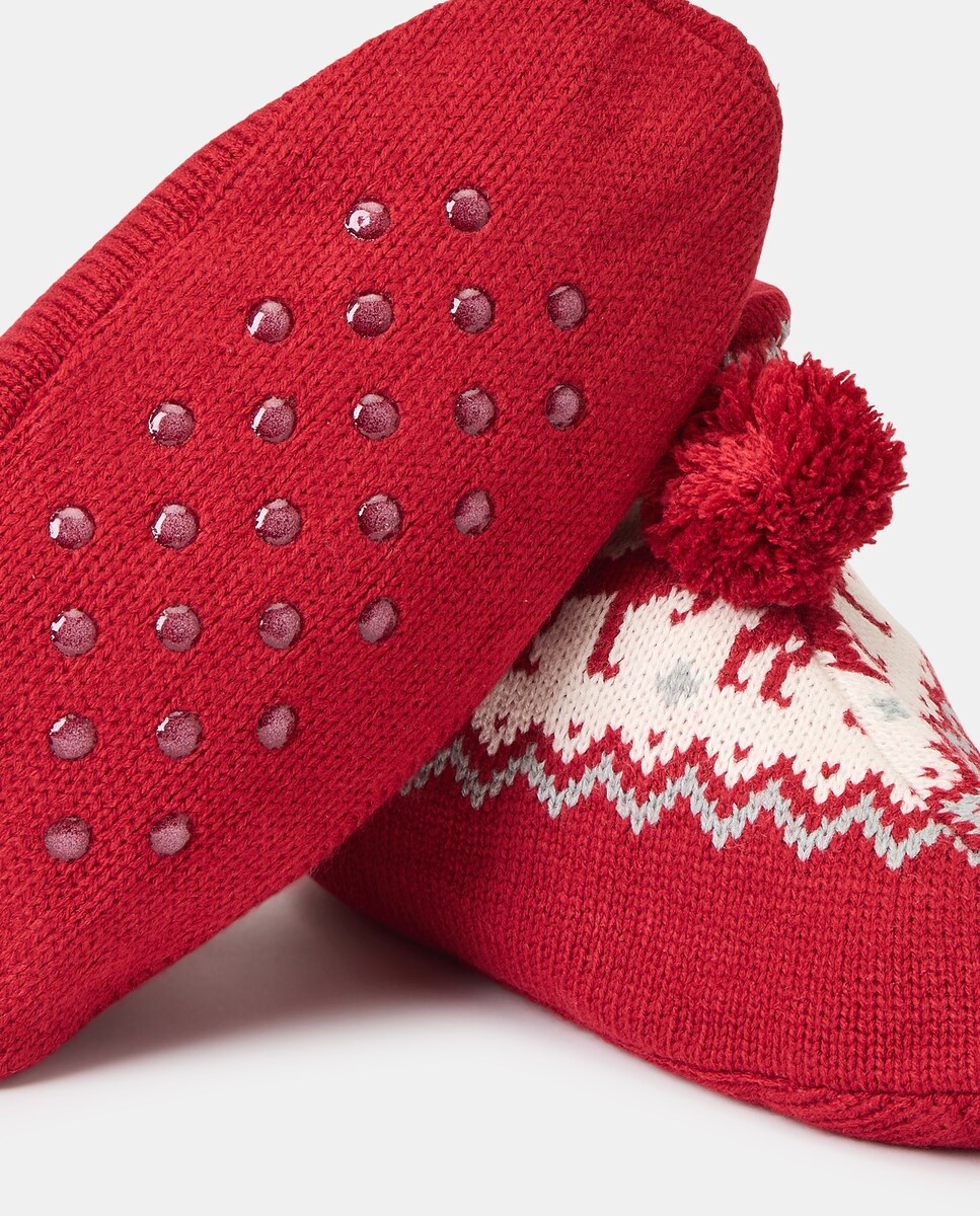 Calcetín de mujer antideslizante 600 Rojo-5