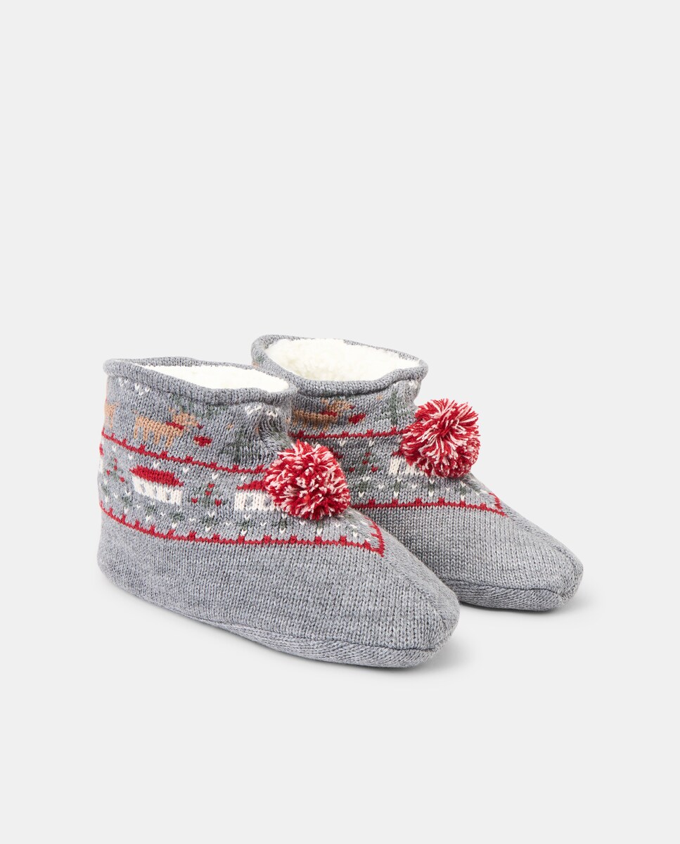 Calcetín de mujer antideslizante Gris claro-2