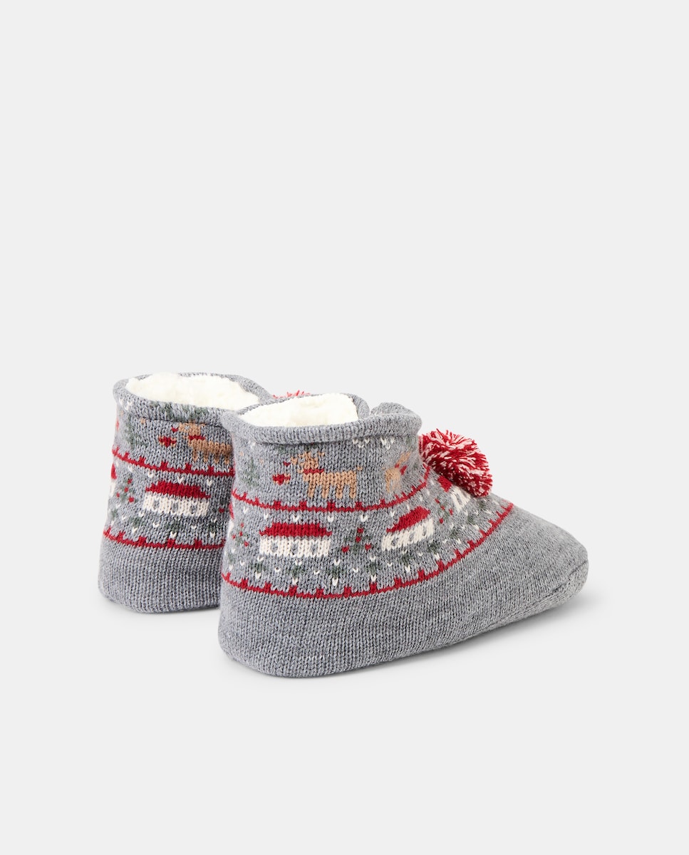 Calcetín de mujer antideslizante Gris claro-3