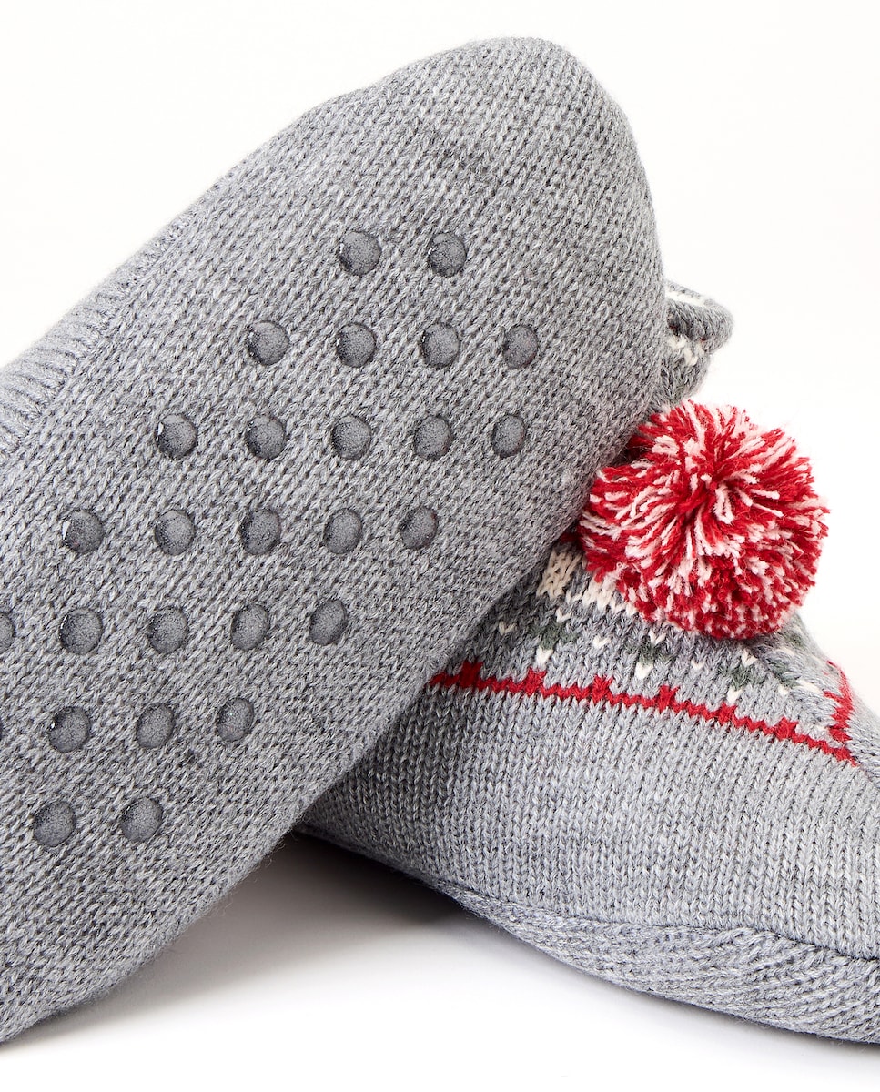 Calcetín de mujer antideslizante Gris claro-5