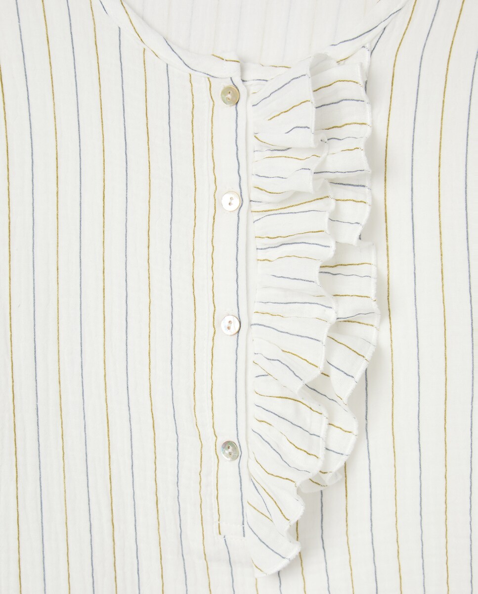 Camison Mujer Algodón Volantes Blanco-4