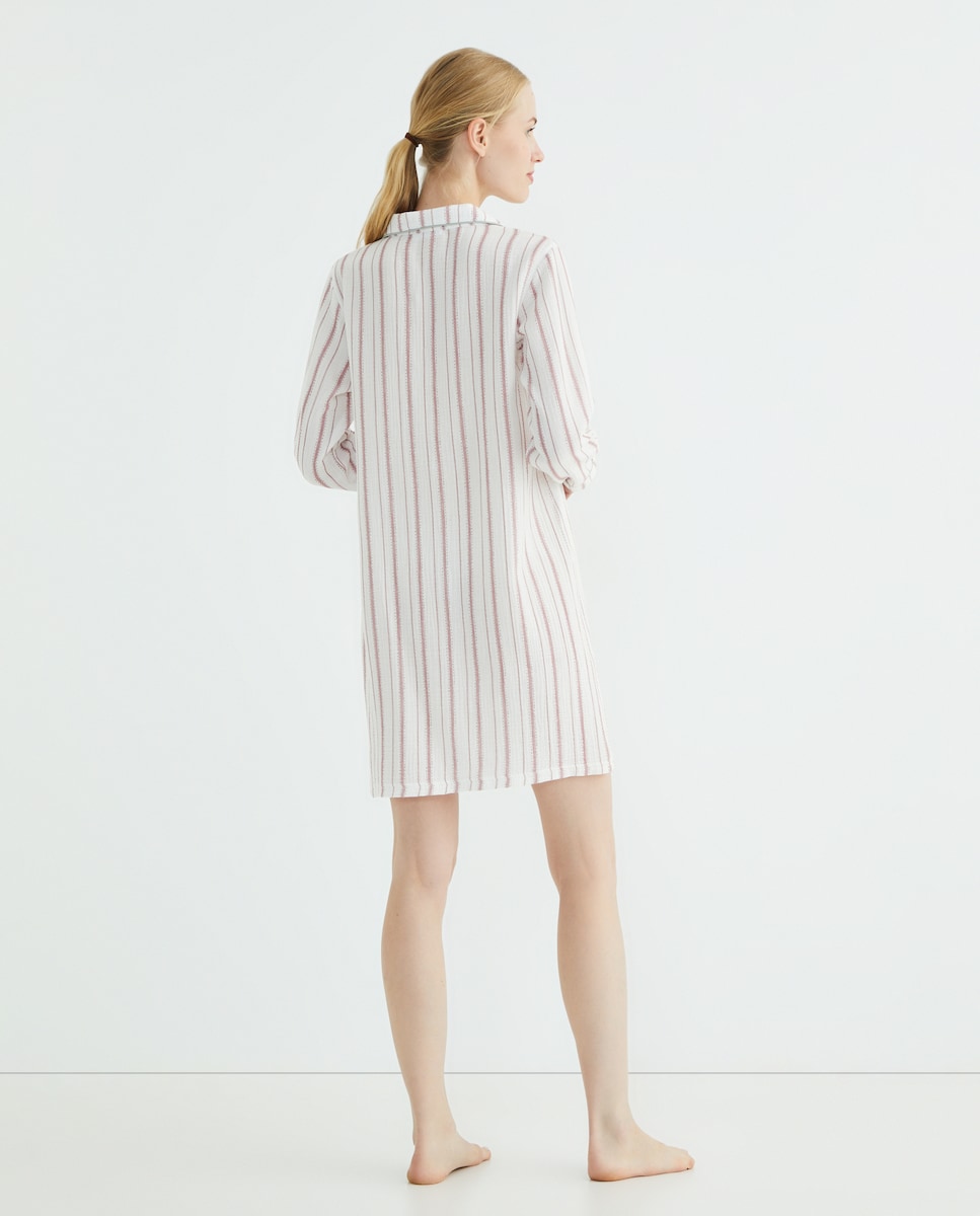 Camisola Mujer Algodón Solapa Botones Verde-2