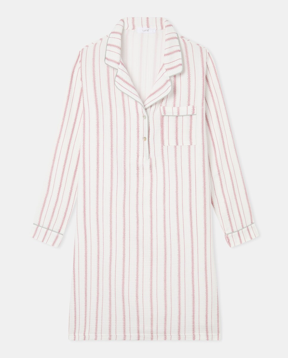 Camisola Mujer Algodón Solapa Botones Verde-3