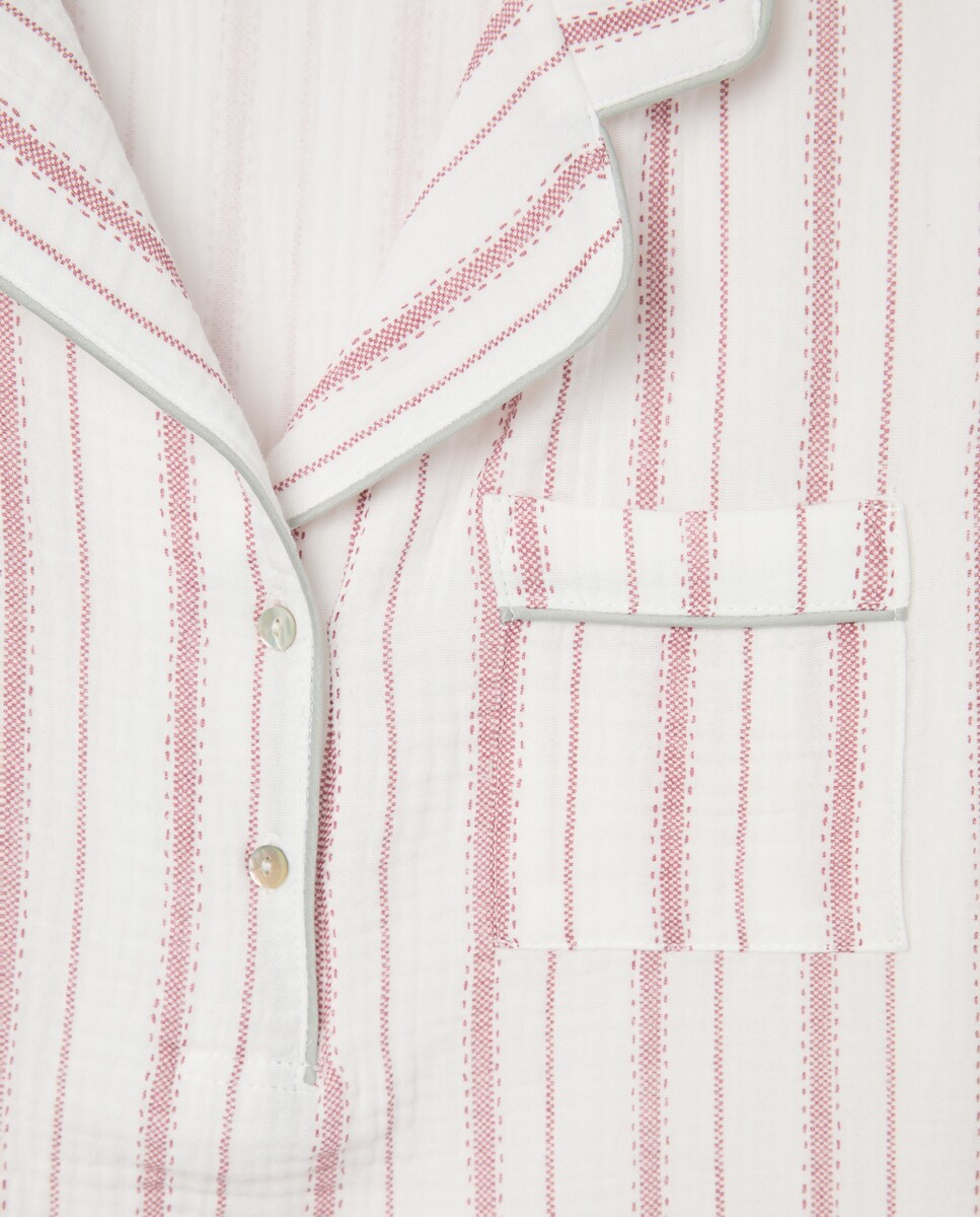 Camisola Mujer Algodón Solapa Botones Verde-4