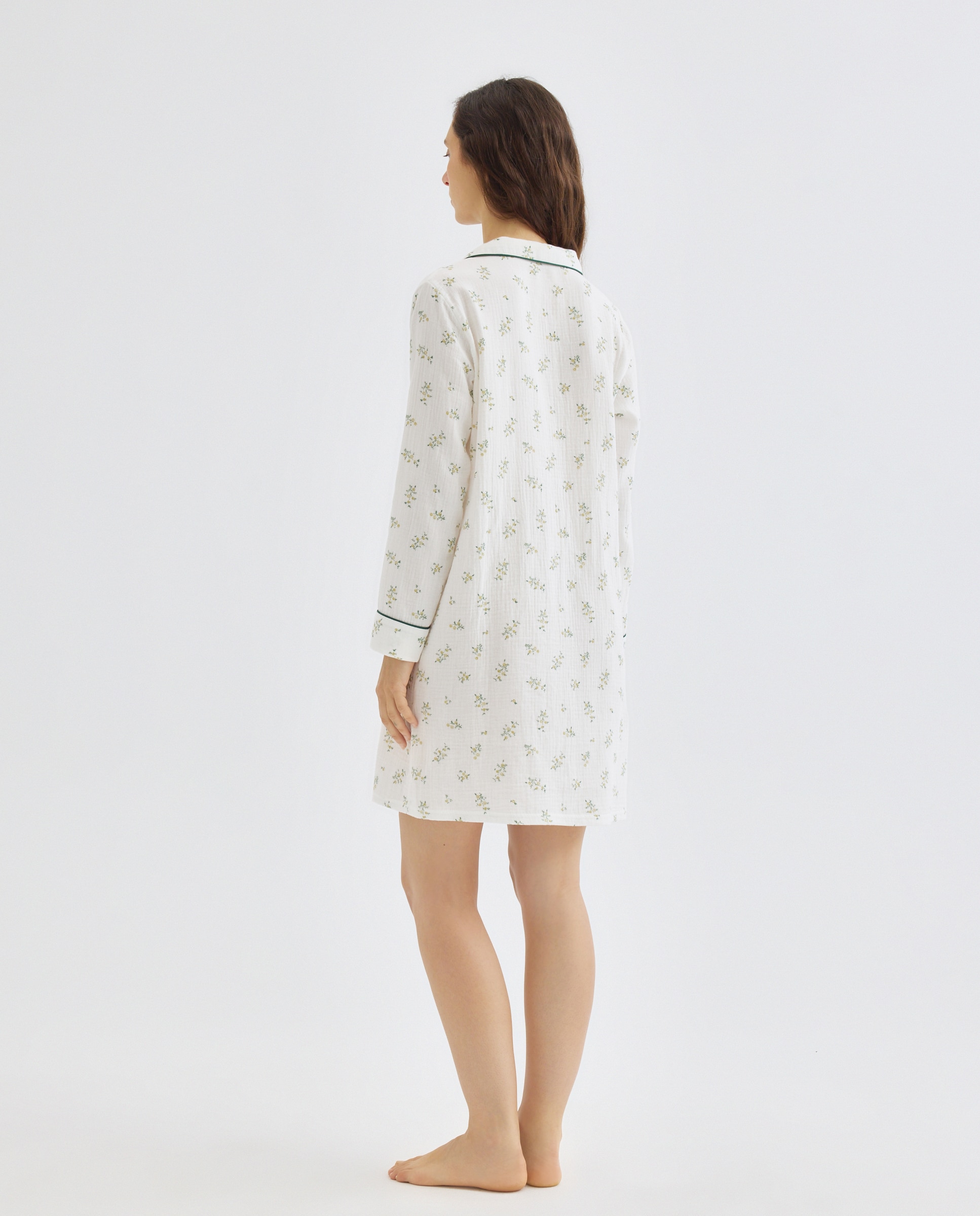 Camisola mujer algodón estampado Blanco roto-2