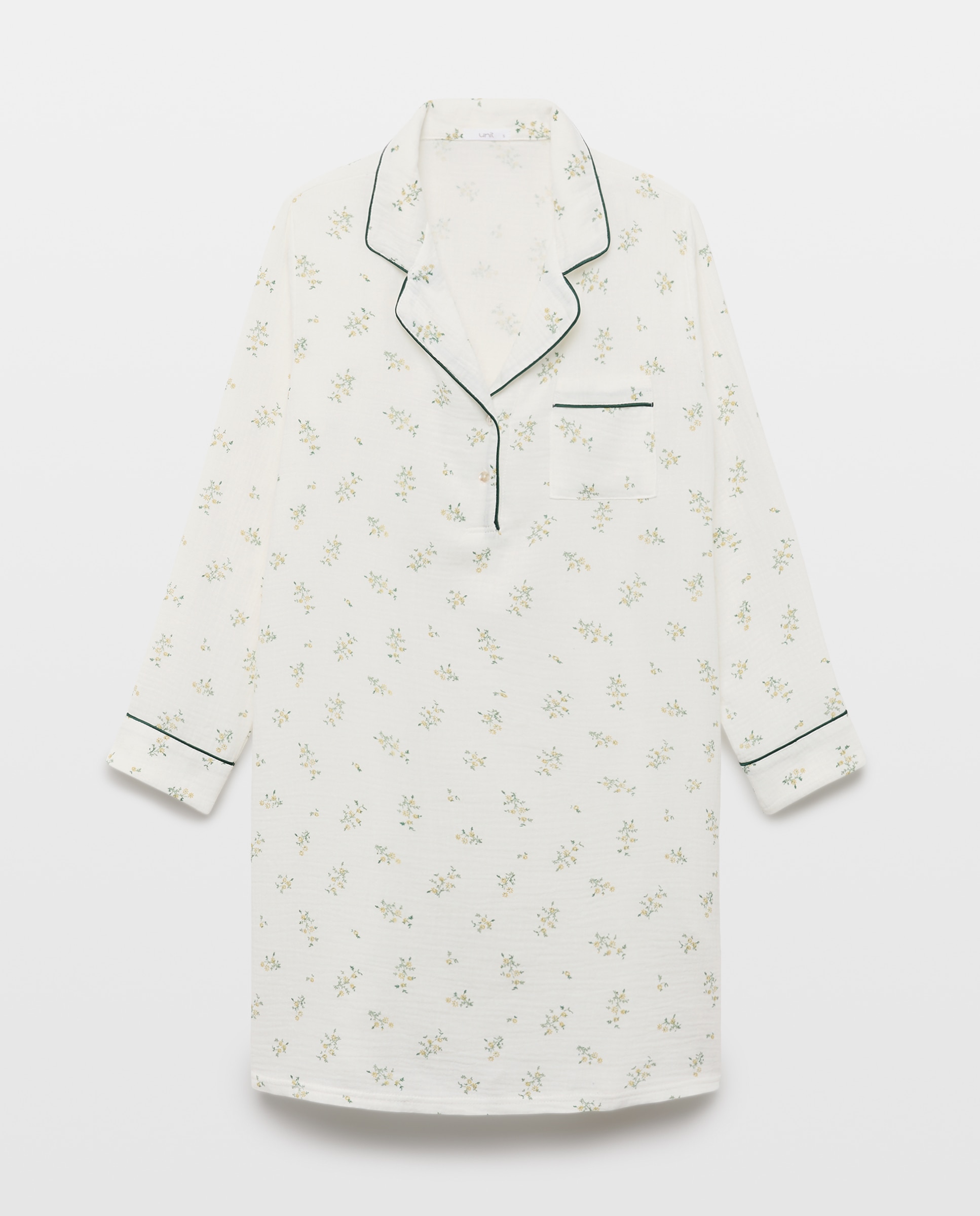 Camisola mujer algodón estampado Blanco roto-3