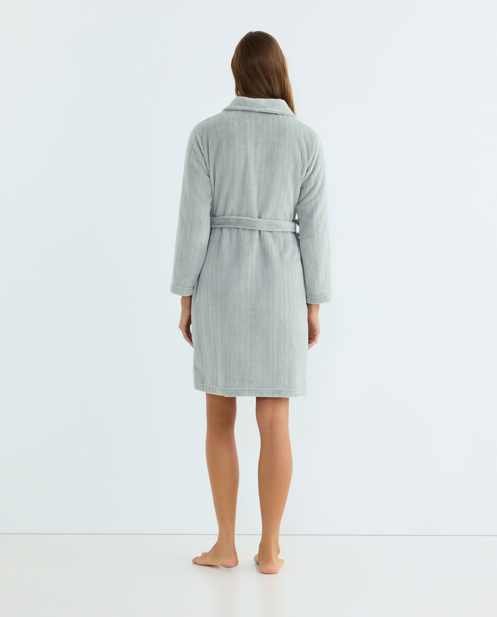 Bata Mujer Polar Textura Verde claro-2