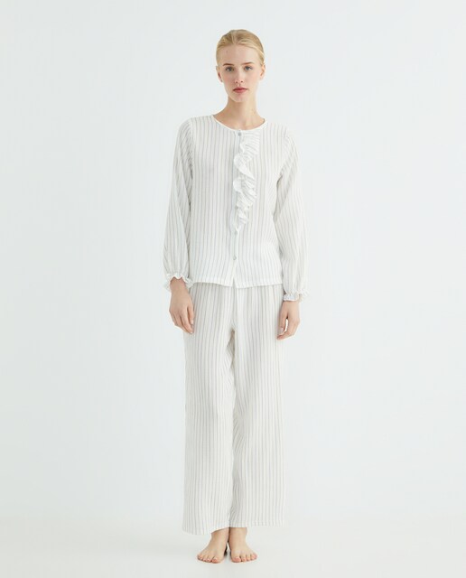 Imagen 0 de Pijama Mujer Algodón Volantes