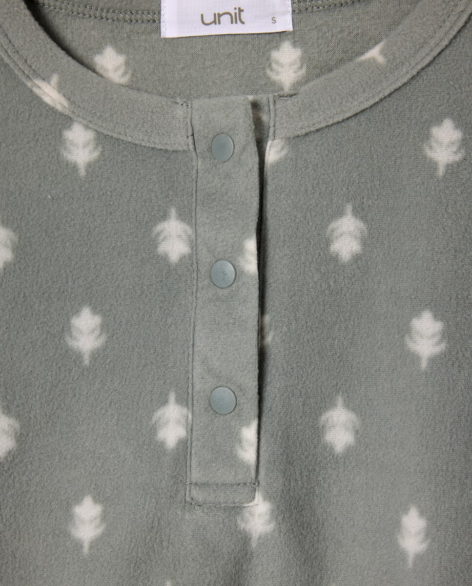 Pijama Mujer Micropolar Estampado Verde-4