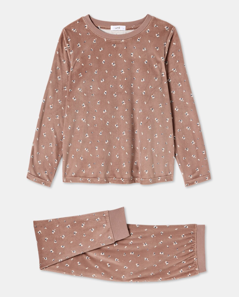 Pijama Mujer Microvelour Estampado Rosa-3