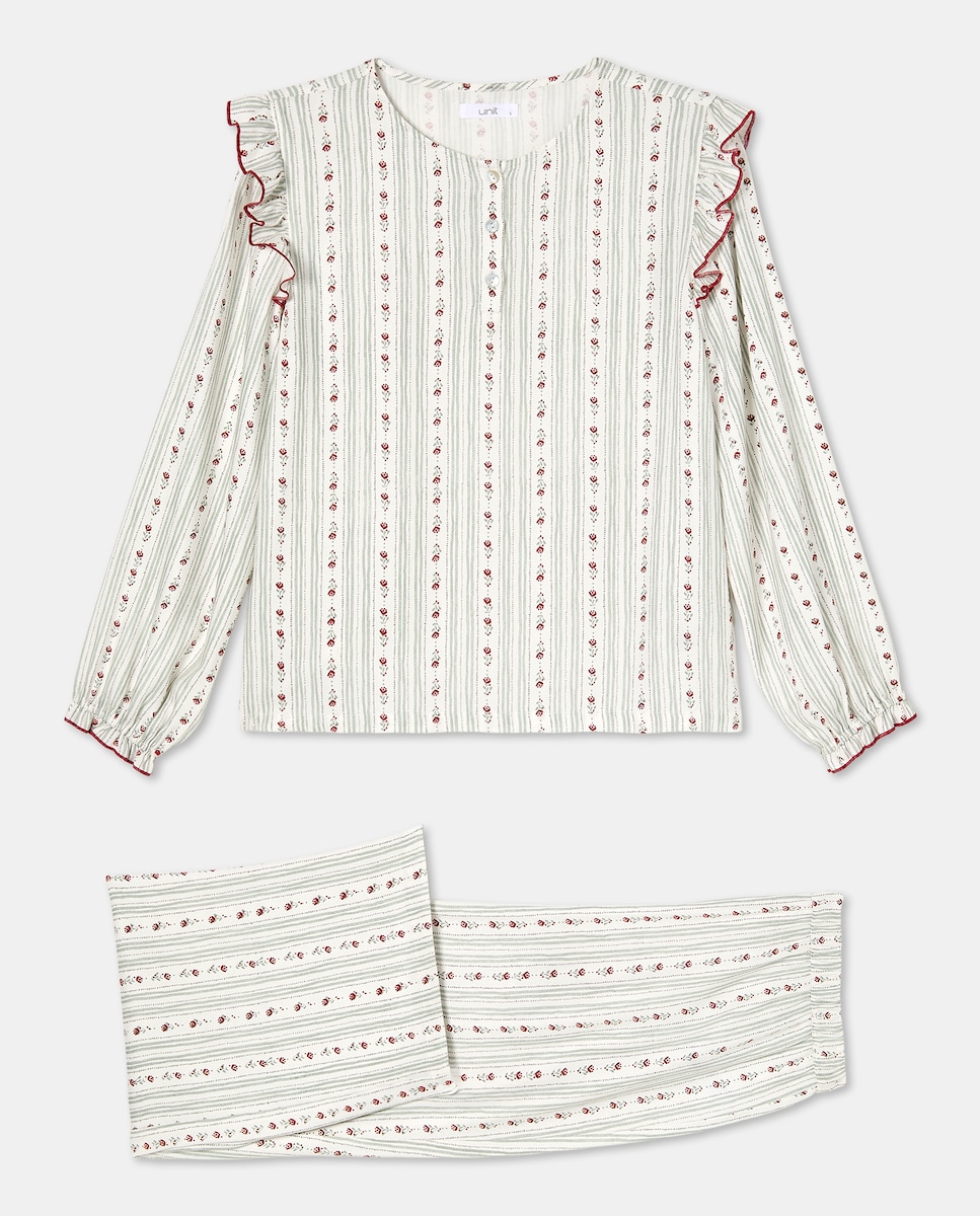 Pijama Mujer Dos Piezas Estampado Blanco-4