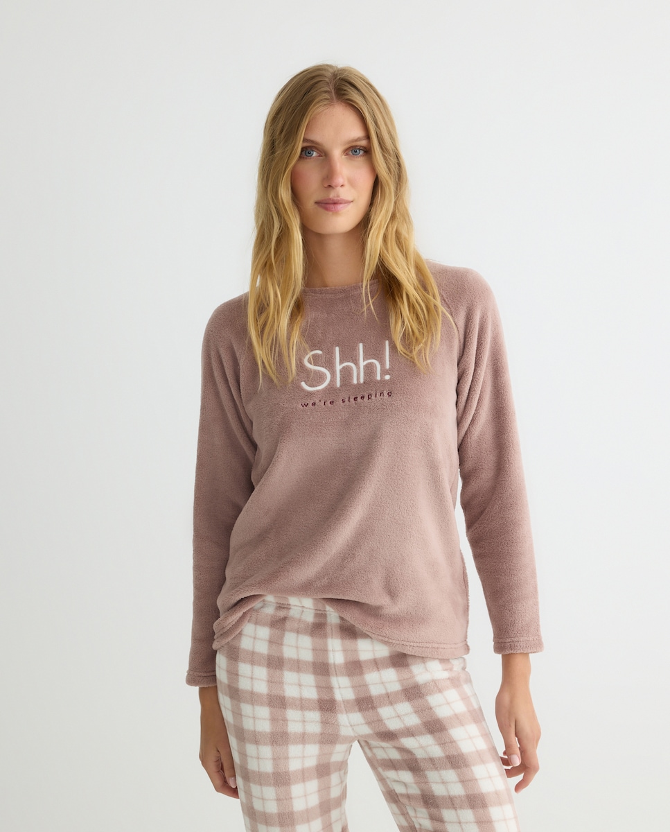 Pijama Mujer Polar Rosa claro-2