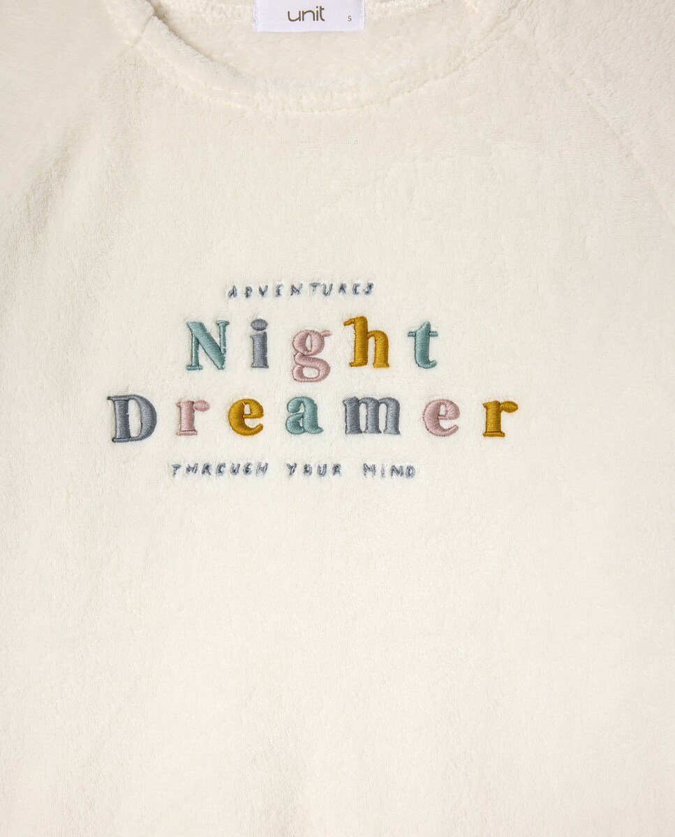 Pijama Mujer Polar Blanco roto-4