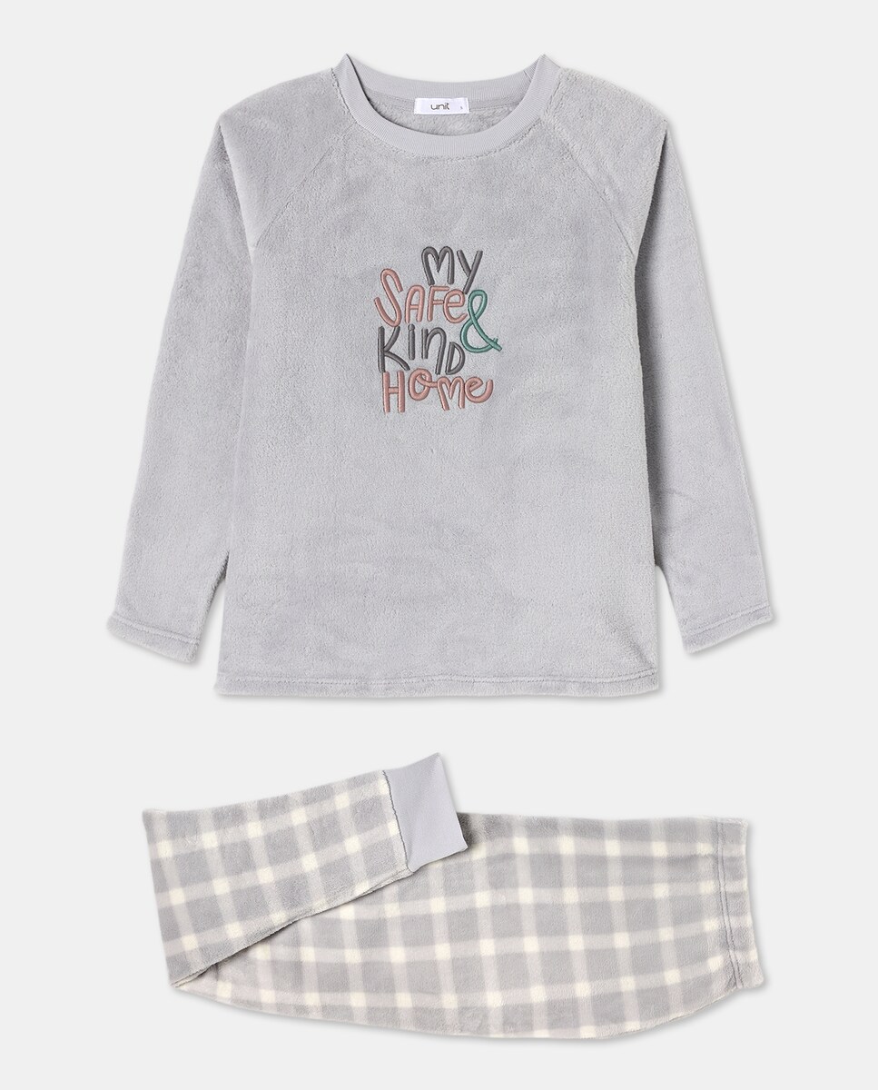 Pijama Mujer Polar Gris claro-3