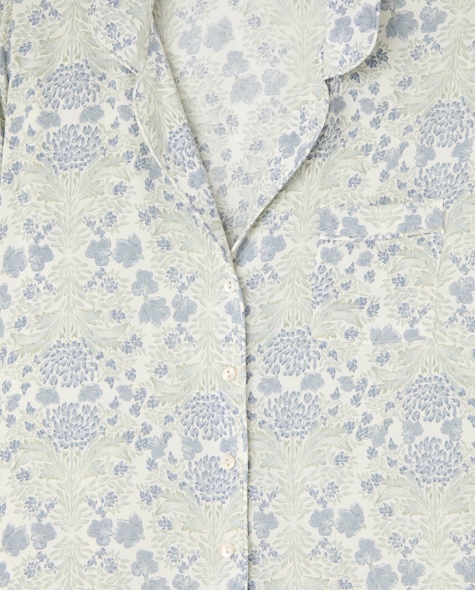 Pijama mujer dos piezas estampado Azul-4