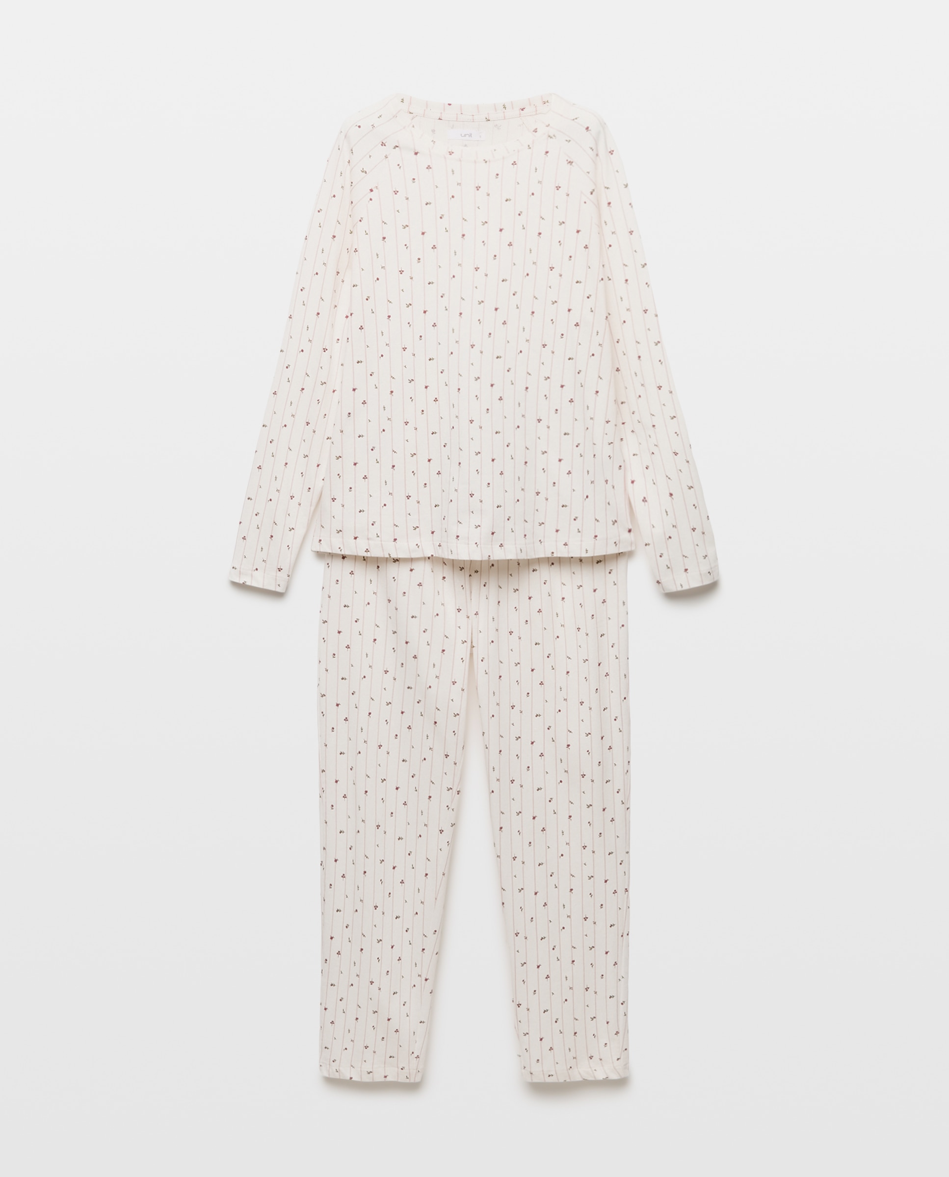 Pijama mujer algodón estampado Rosa claro-3