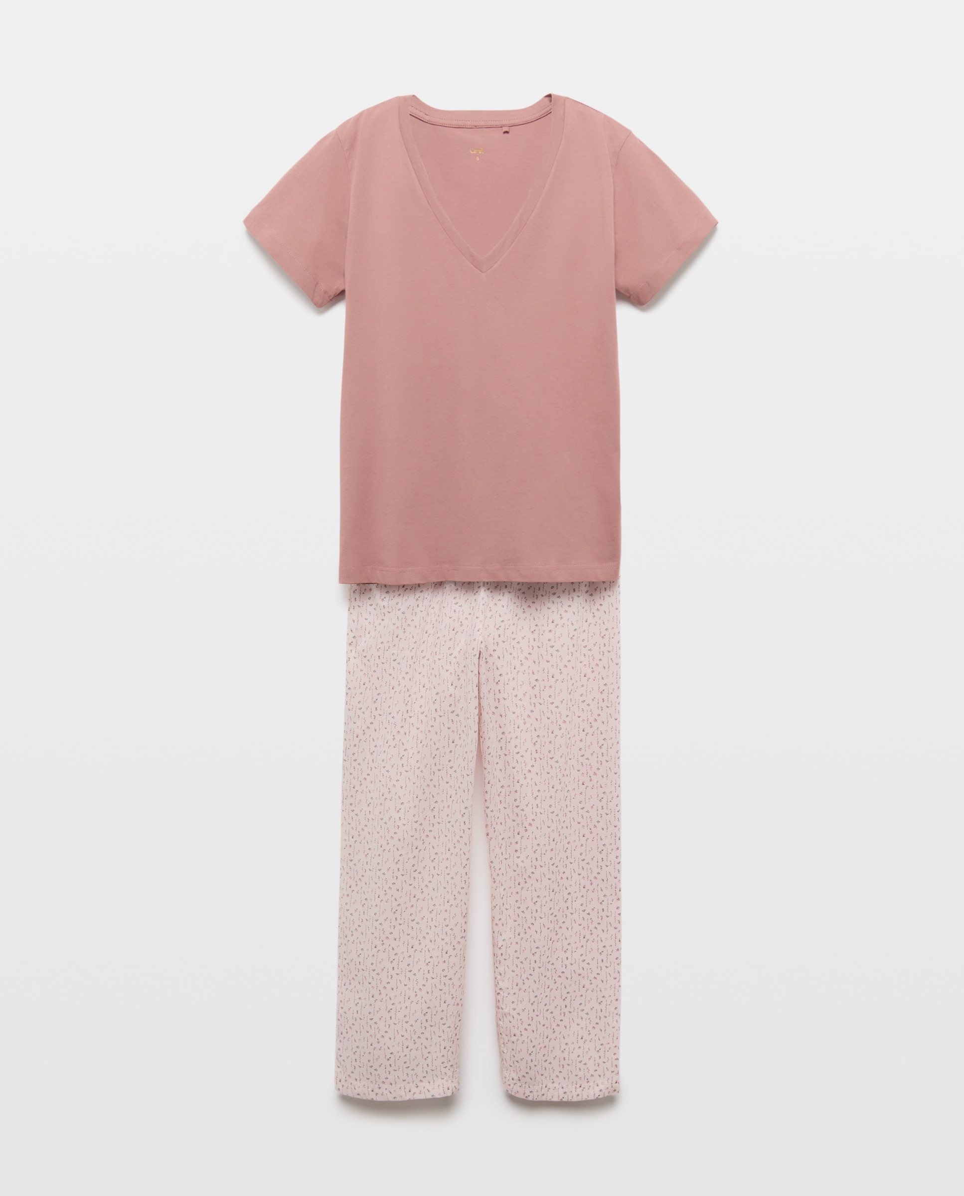 Pijama mujer algodón estampado 220 Rosa palo-3
