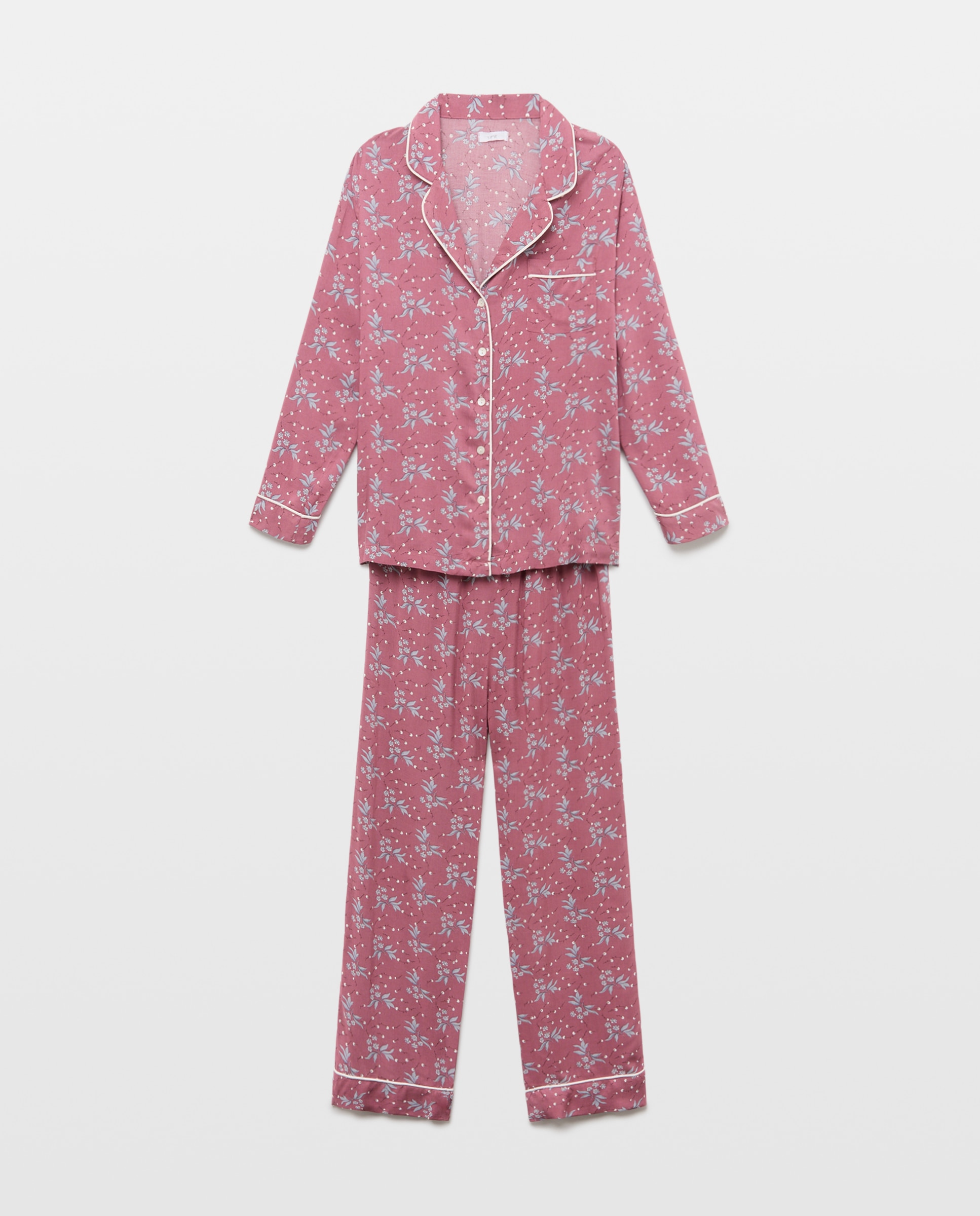 Pijama mujer dos piezas estampado Burdeos-3