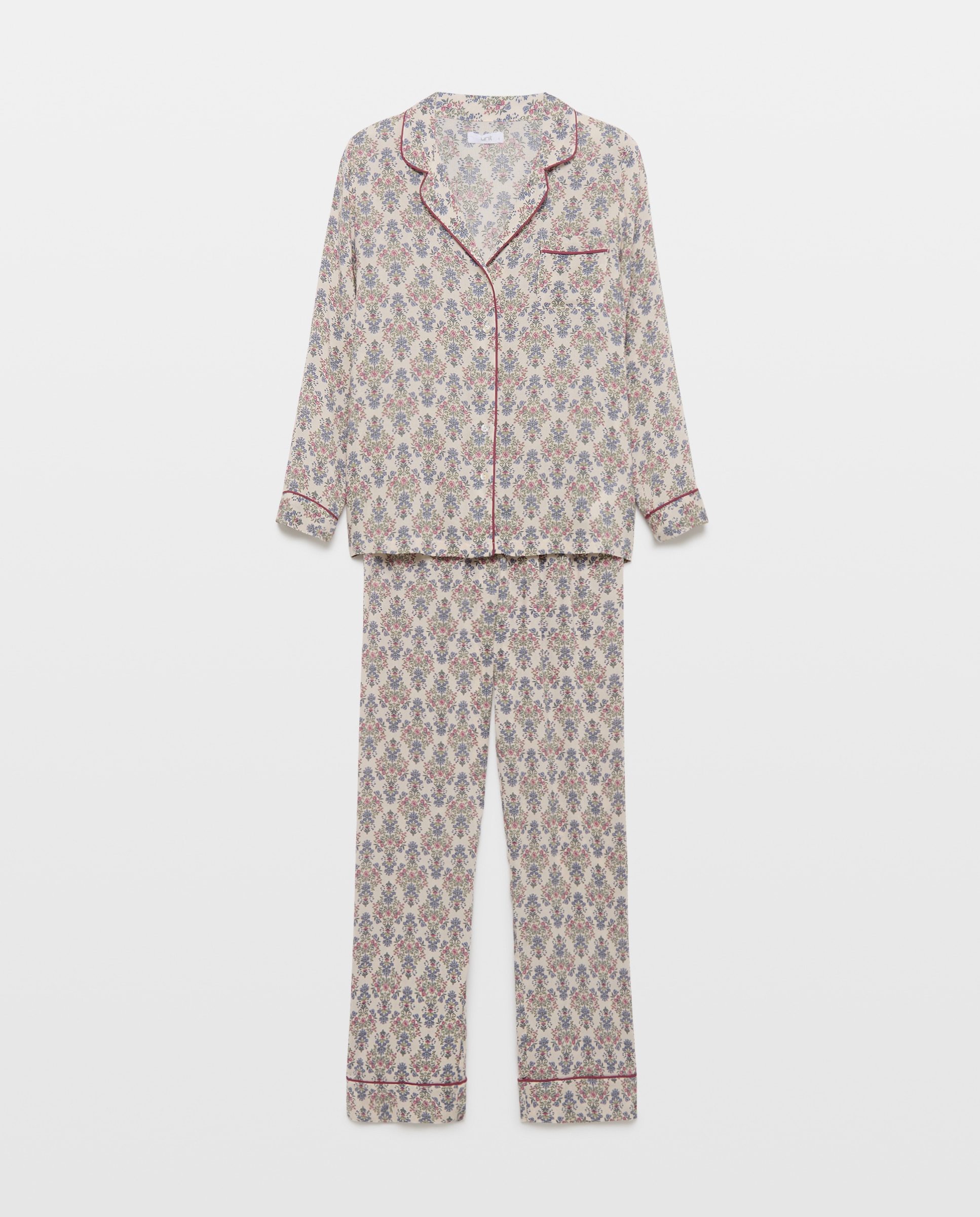 Pijama mujer dos piezas estampado 120 Crudo-3
