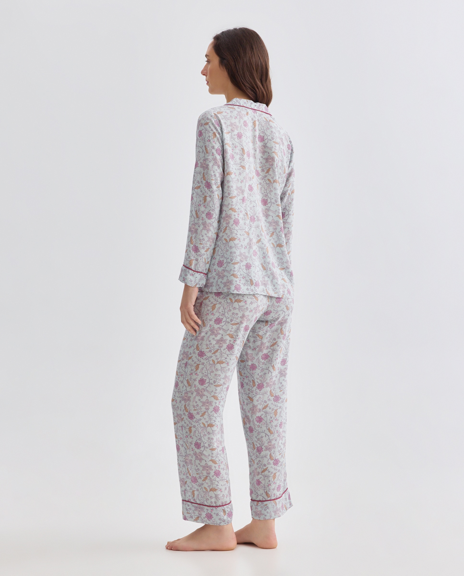 Pijama mujer dos piezas estampado 582 Verde agua-2