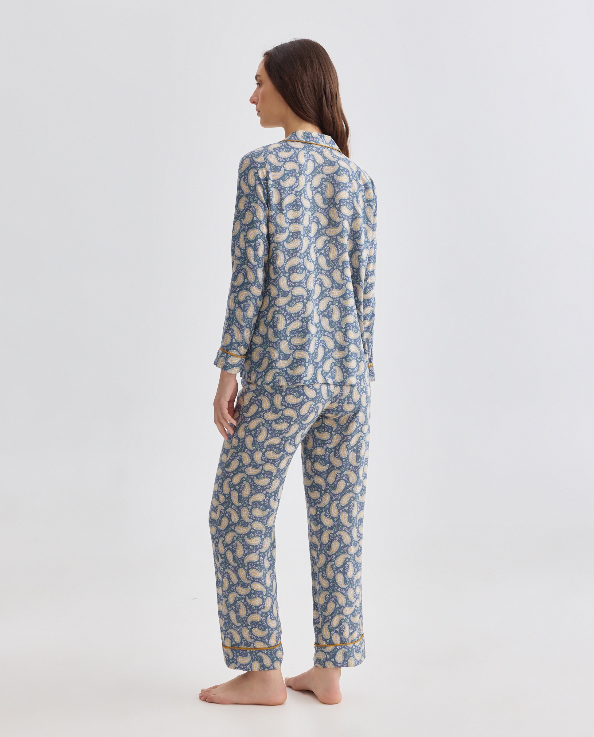 Pijama mujer dos piezas estampado 430 Azul oscuro-2