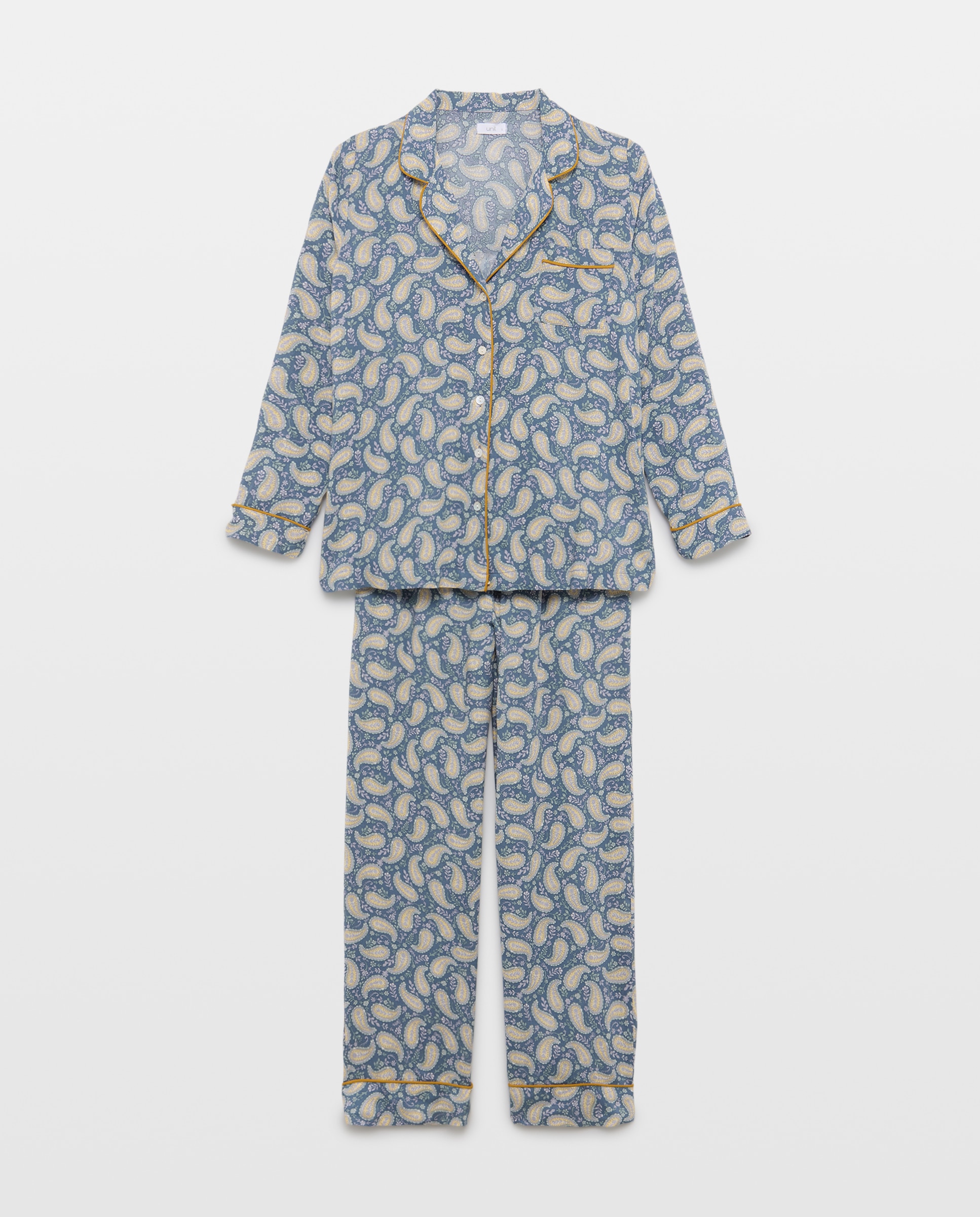 Pijama mujer dos piezas estampado 430 Azul oscuro-3