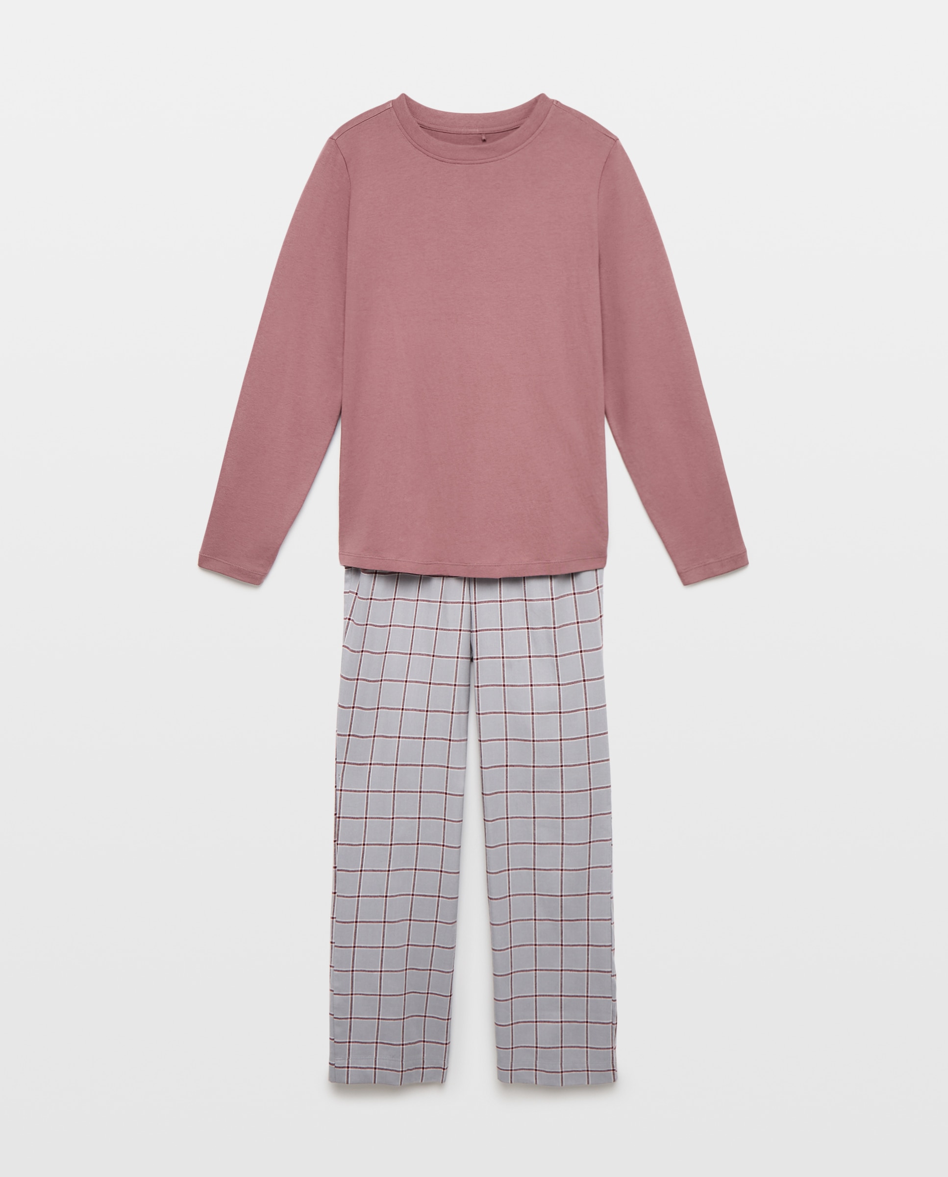 Pijama mujer algodón estampado Rosa palo-3