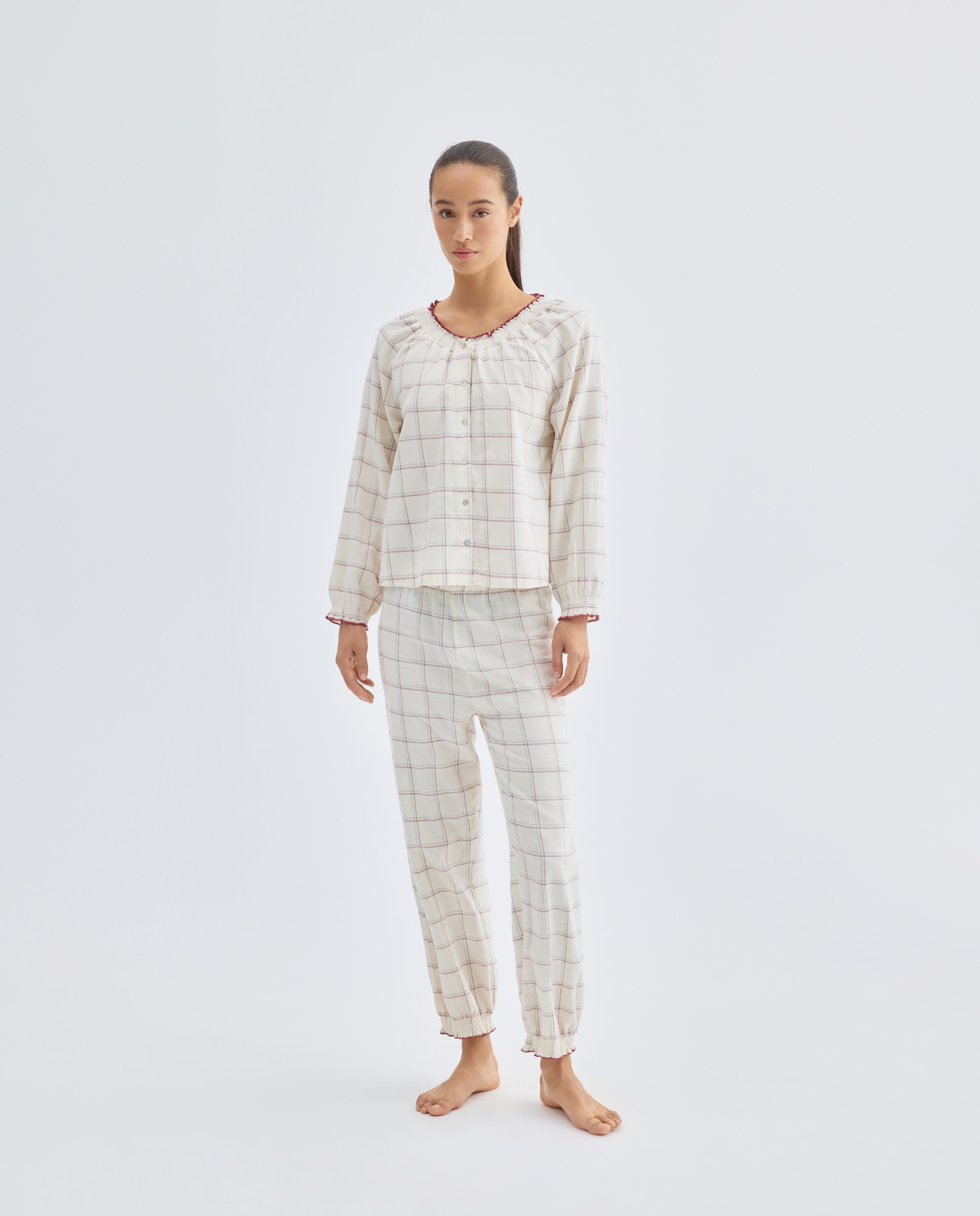 Imagen 0 de Pijama mujer algodón cuello smock