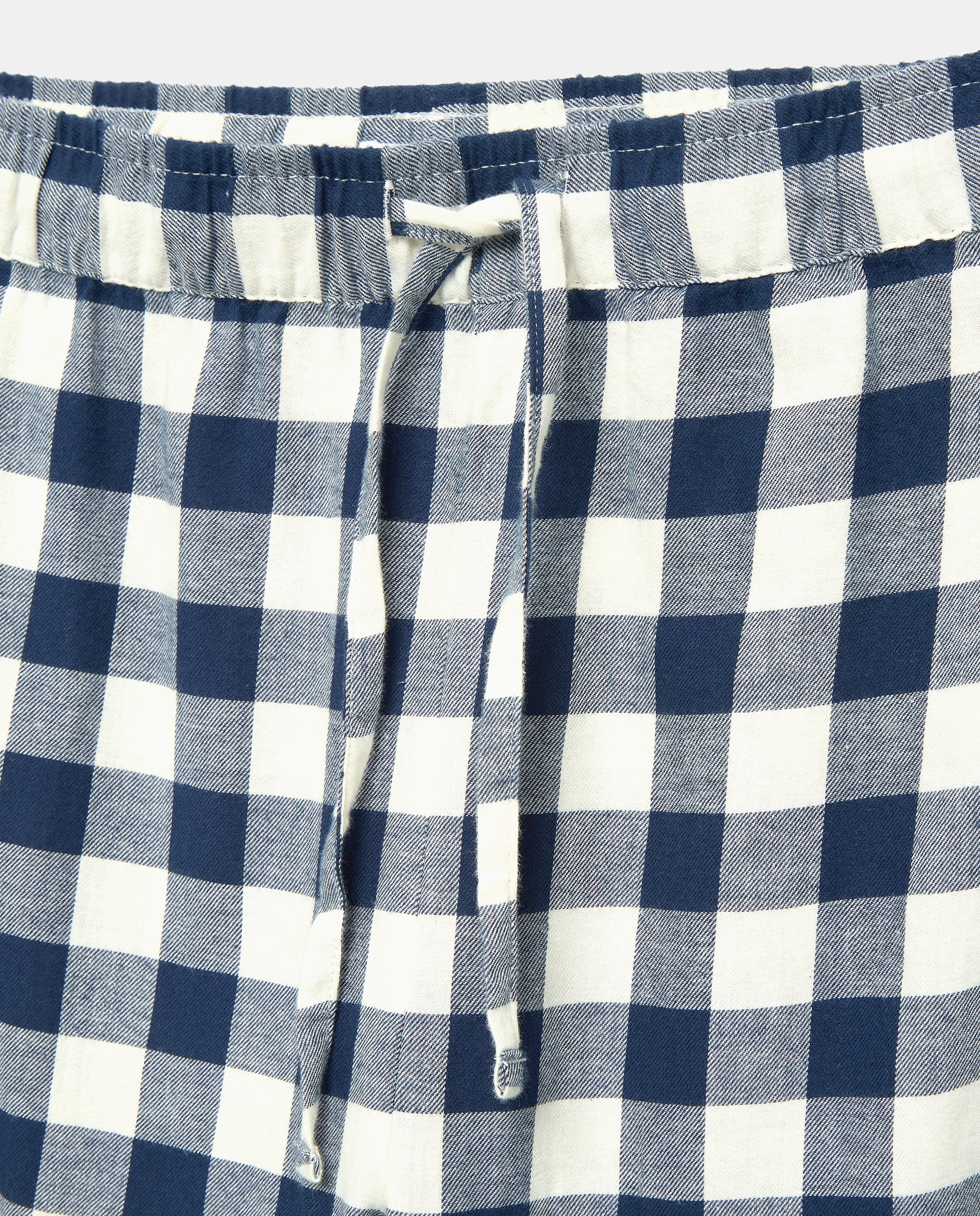 Pijama mujer algodón cuello vichy Azul marino-4