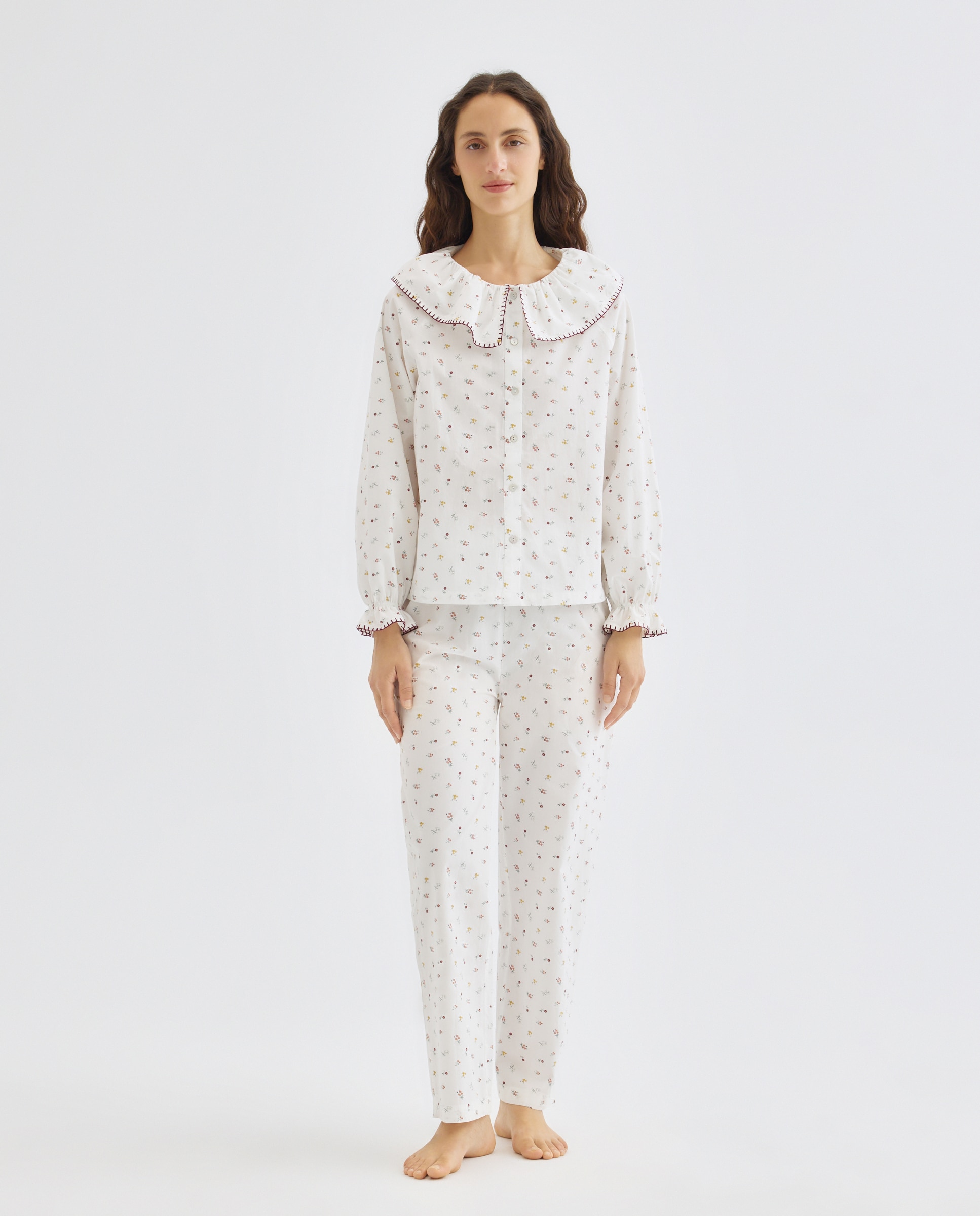 Imagen 0 de Pijama mujer algodón estampado flores