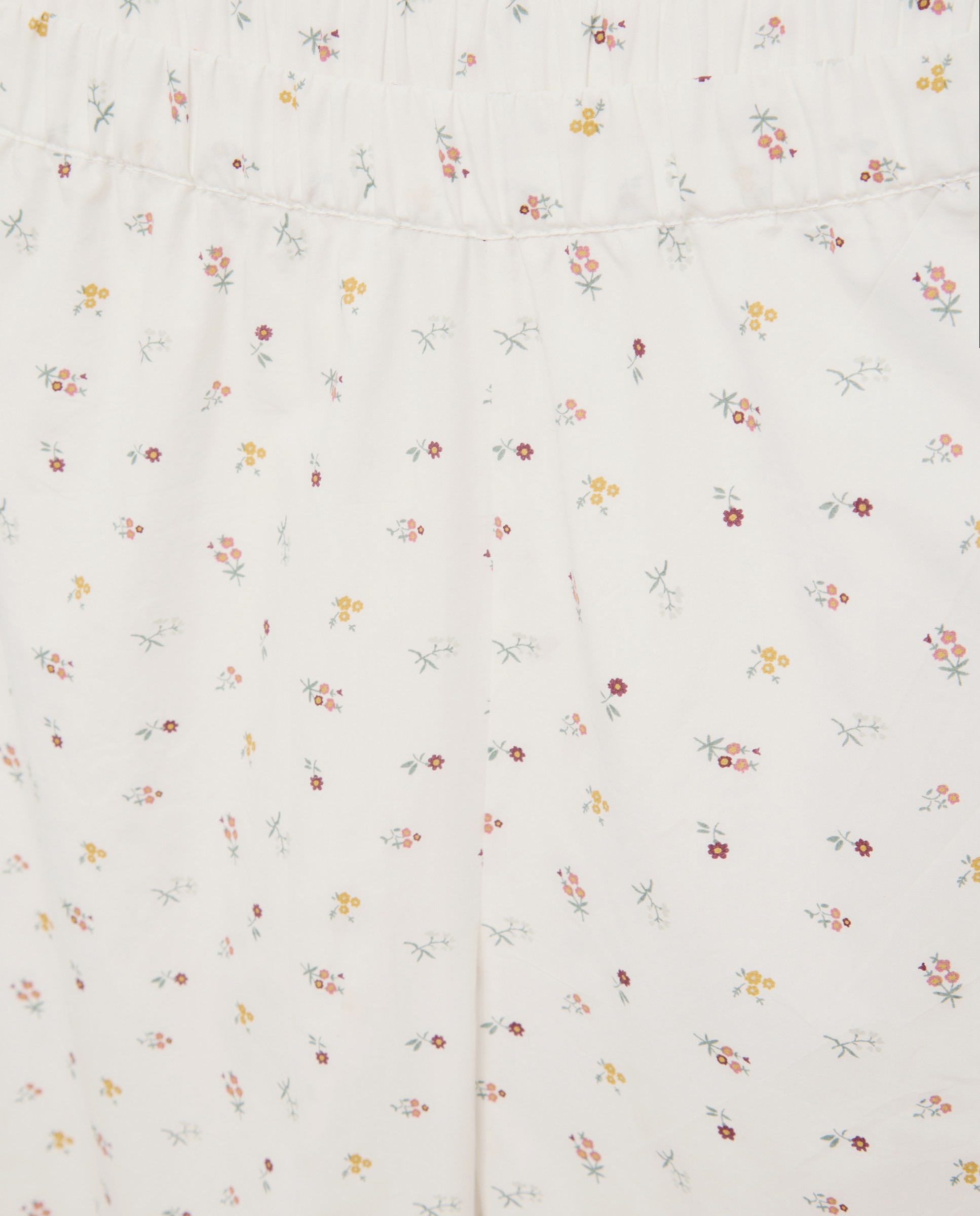 Pijama mujer algodón estampado flores Blanco-4