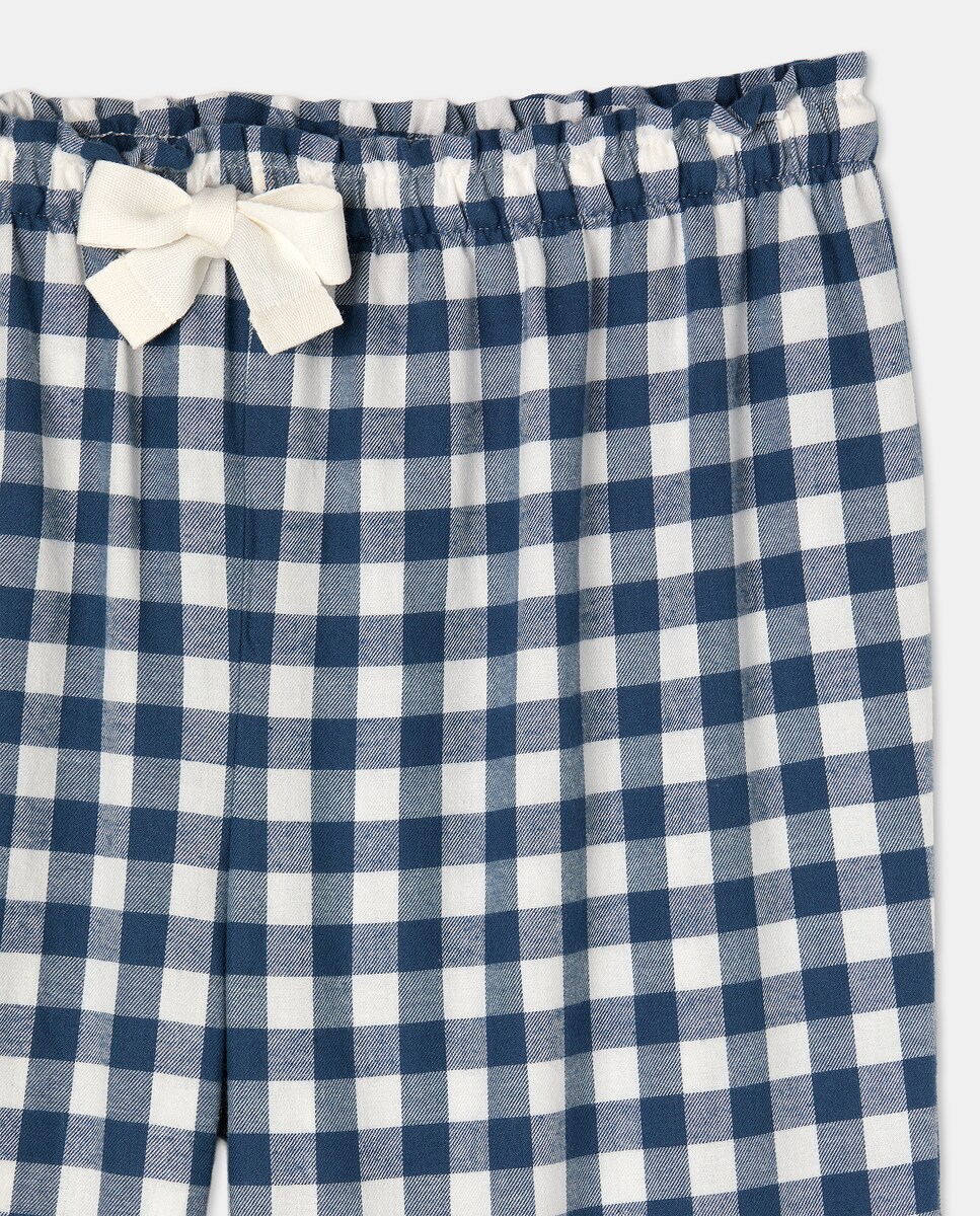 Pantalón mujer pijama algodón Blanco roto-5