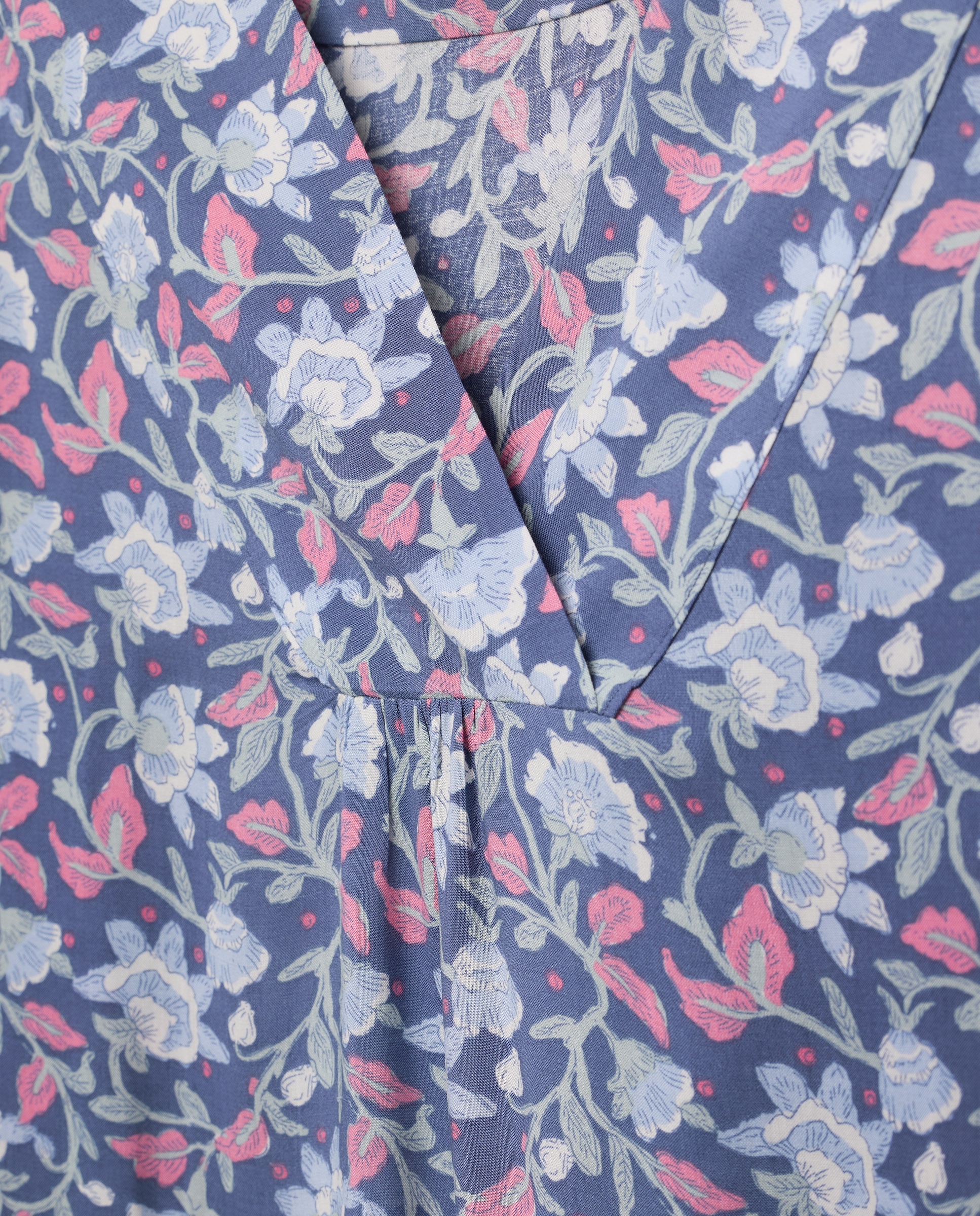 Camisón mujer túnica estampada escote pico 400 Azul-4