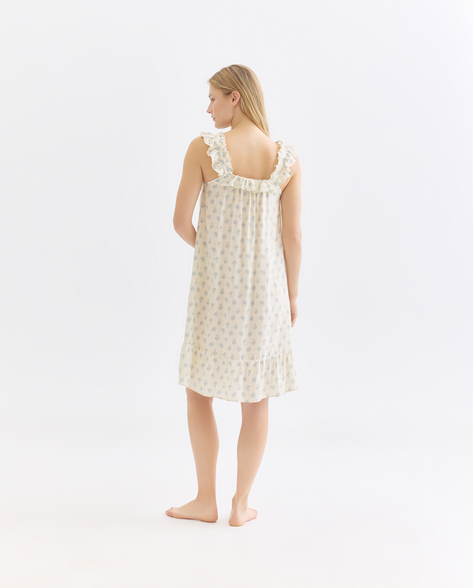 Camisón mujer estampado escote cuadrado 300 Amarillo-2