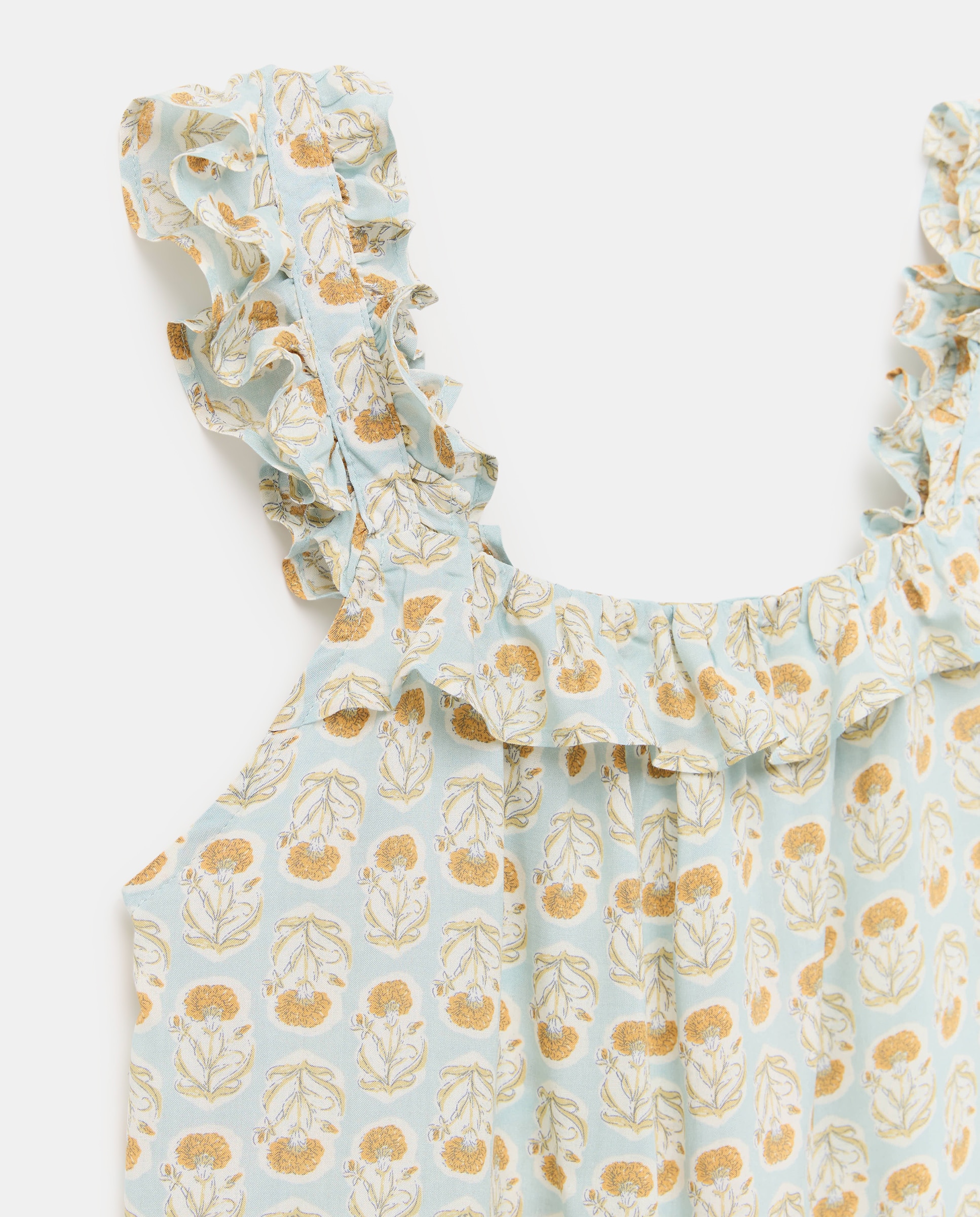 Camisón mujer estampado escote cuadrado Mostaza-4