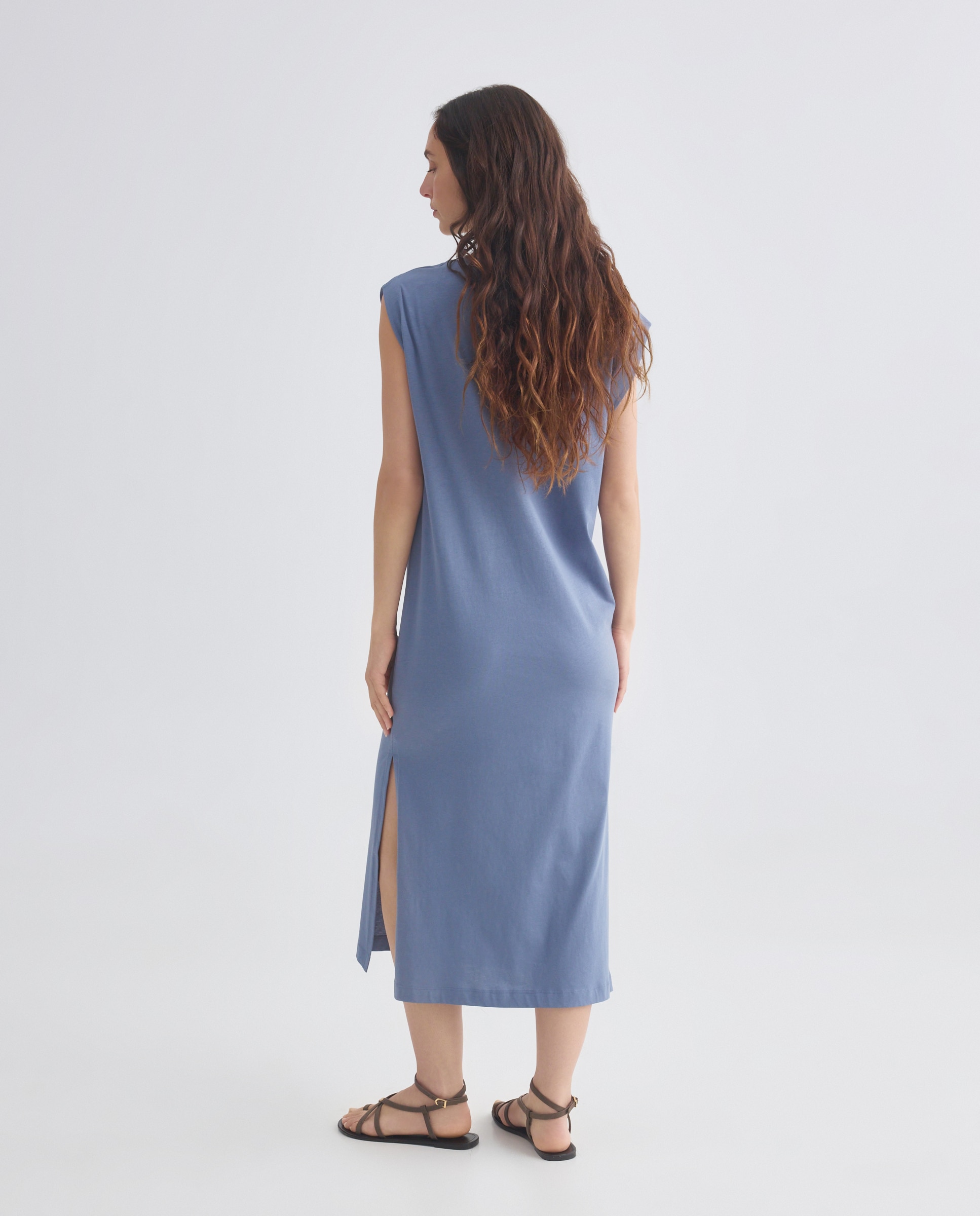 Vestido de punto largo 430 Azul oscuro-3