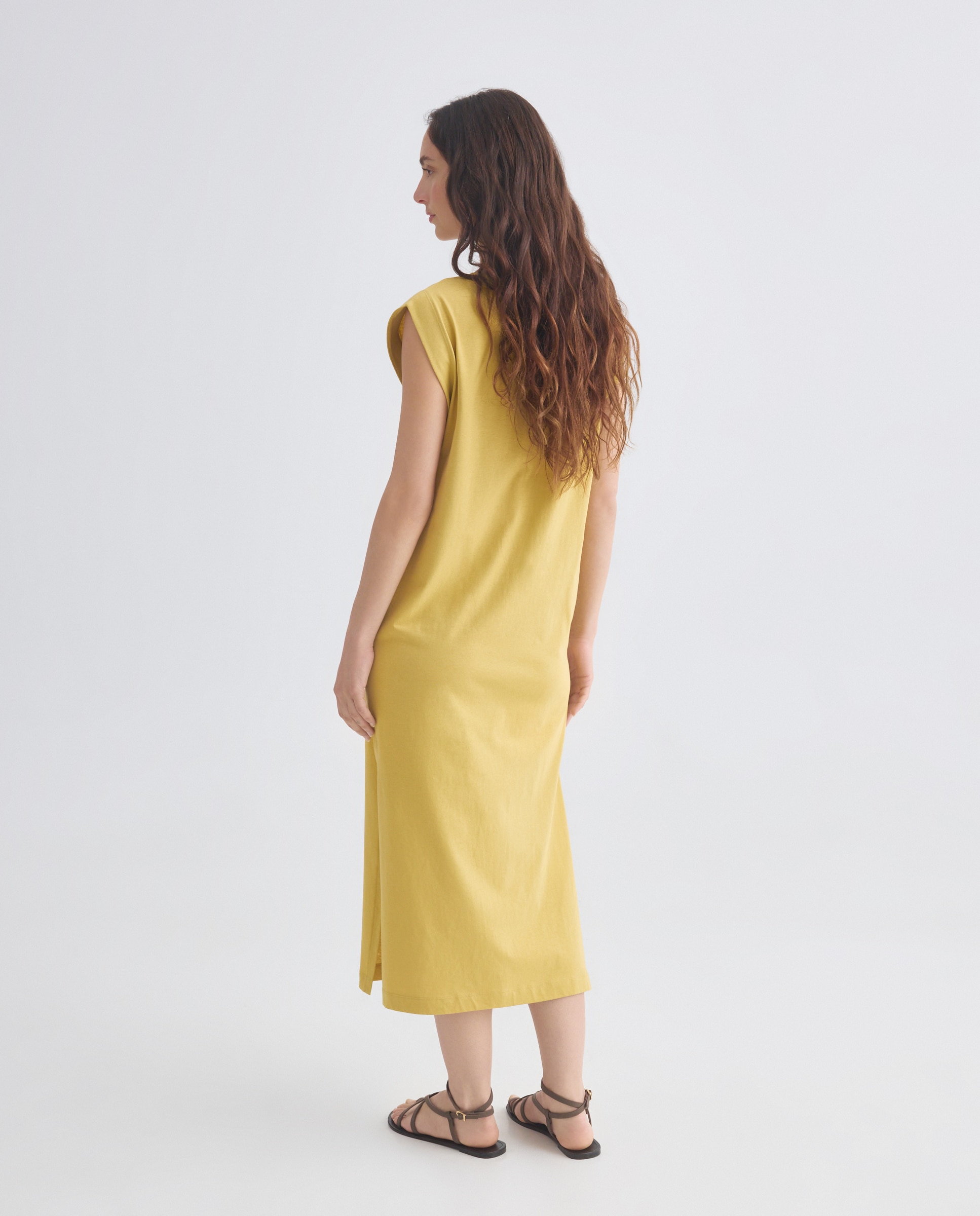 Vestido de punto largo Pistacho-3