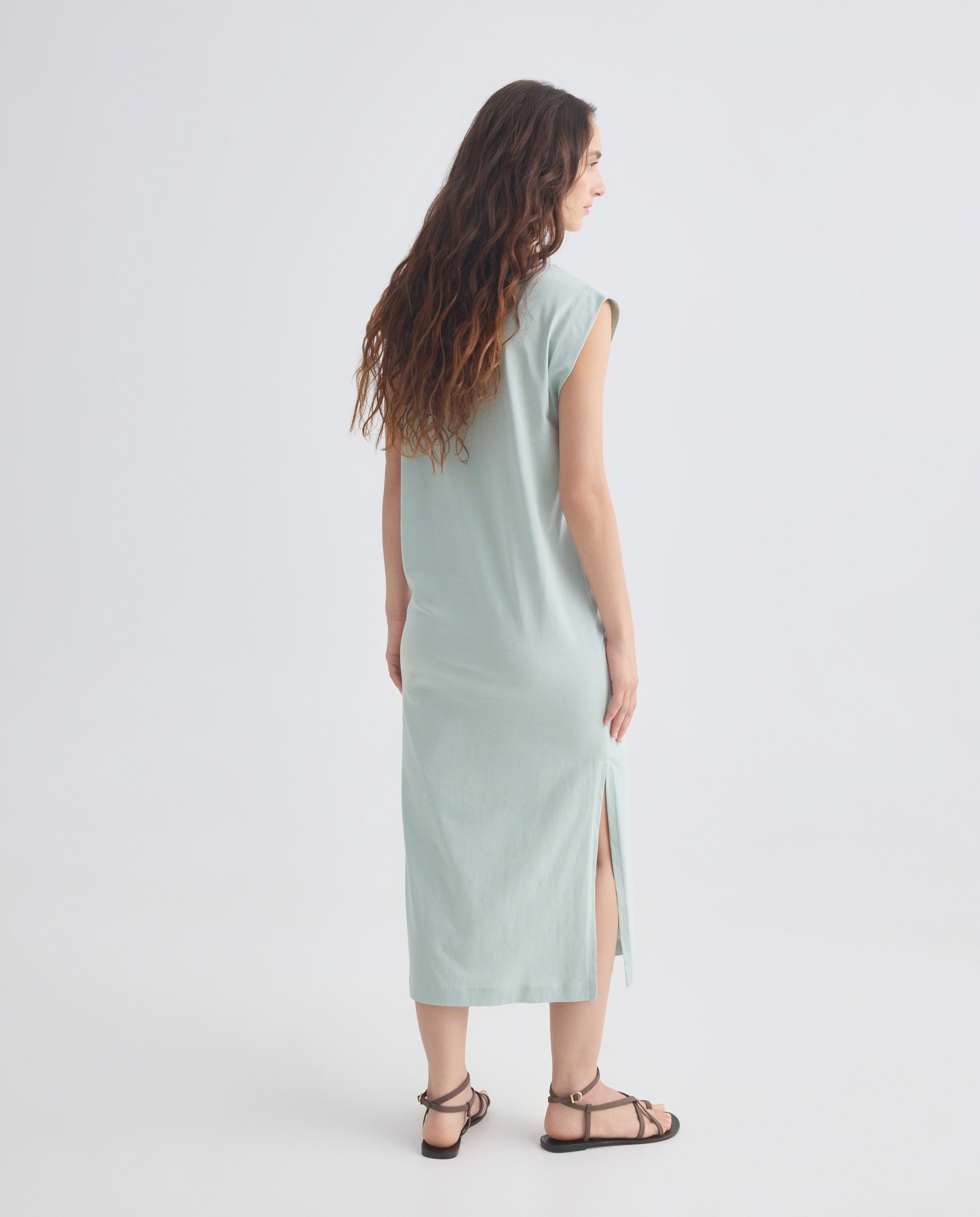 Vestido de punto largo 450 Turquesa-3