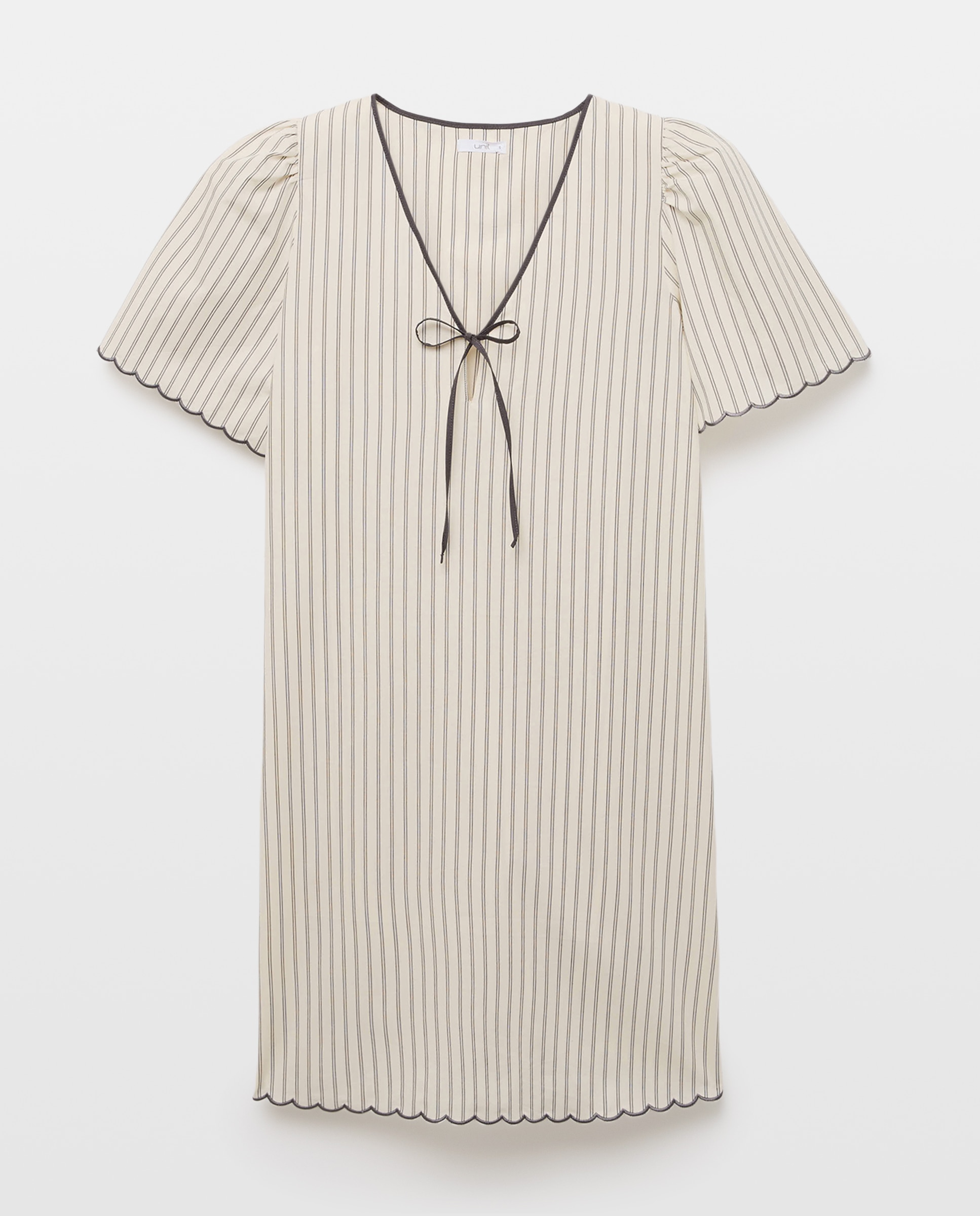Camisón mujer algodón con lazos 830 Antracita-3